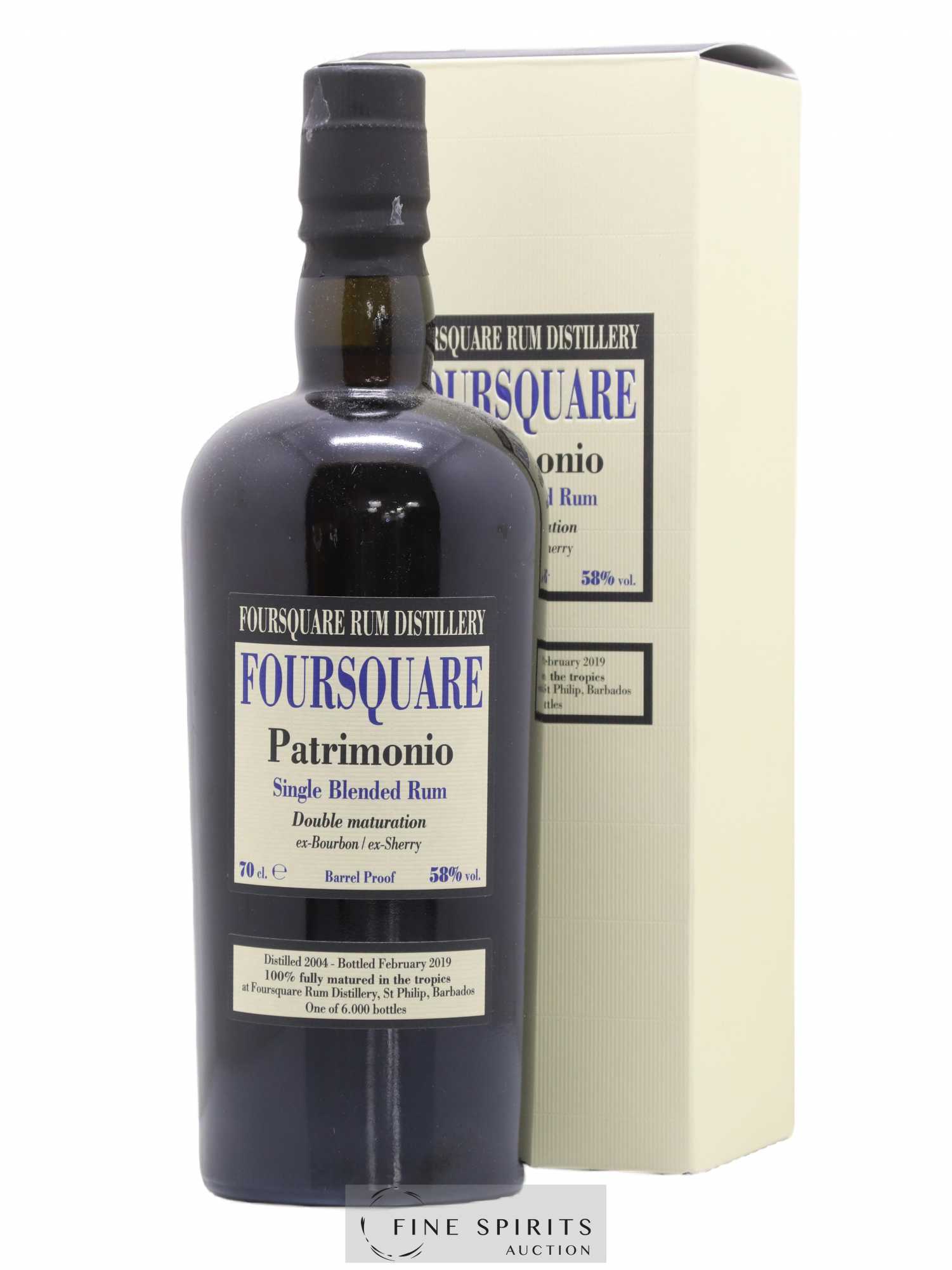 Foursquare 14 years 2004 Of. Patrimonio Double Maturation - One of 6000 - bottled 2019 Velier - Lot de 1 bouteille - 0