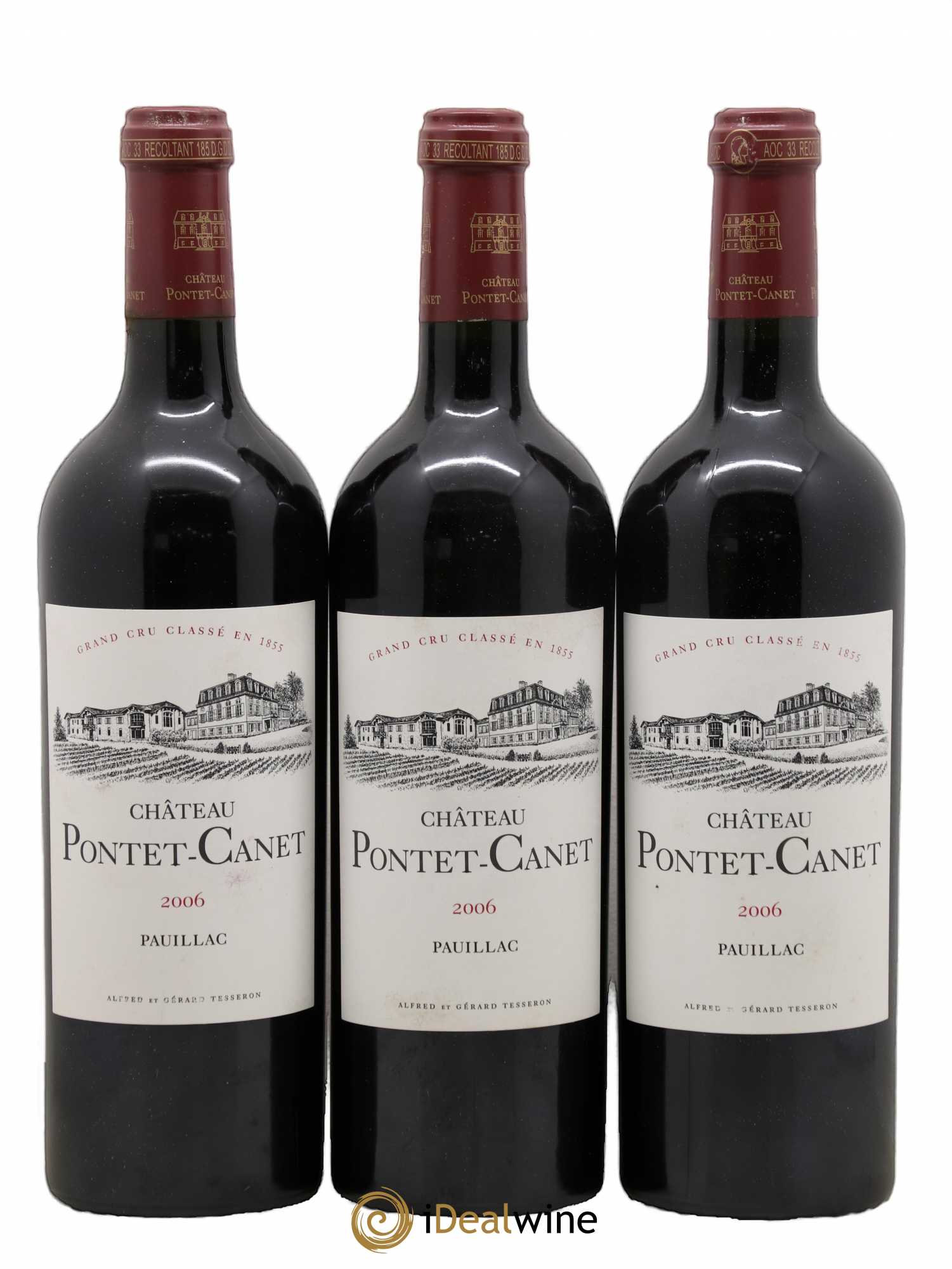 Château Pontet Canet 5ème Grand Cru Classé 2006 - Lot de 3 bouteilles - 0