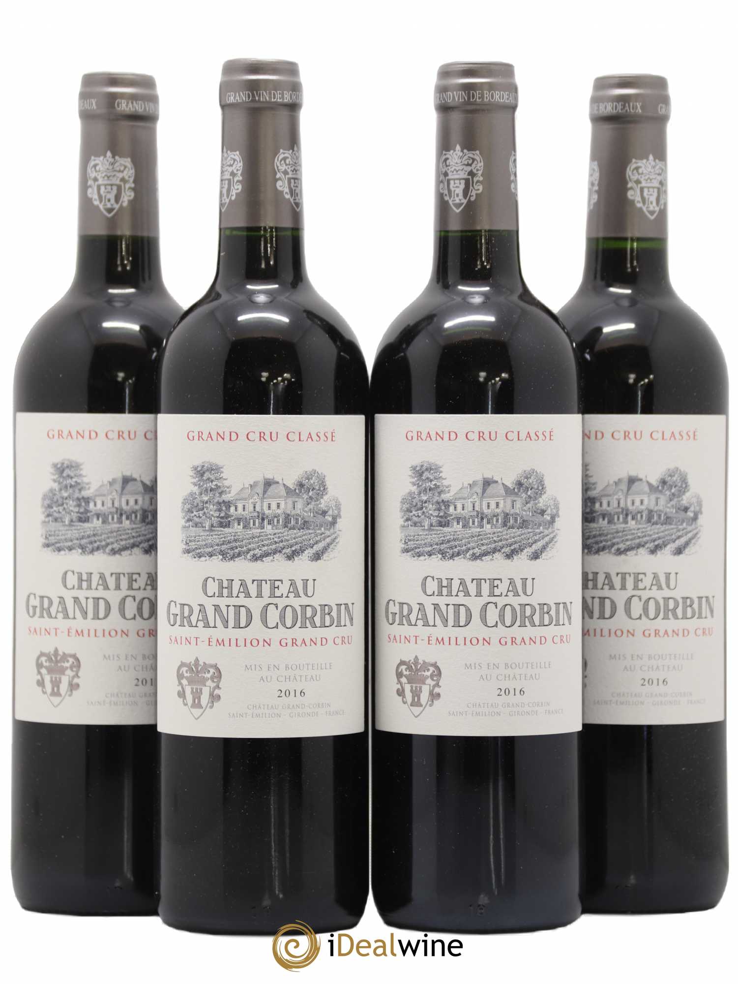 Château Grand Corbin Grand Cru Classé 2016 - Lot de 4 bouteilles - 0