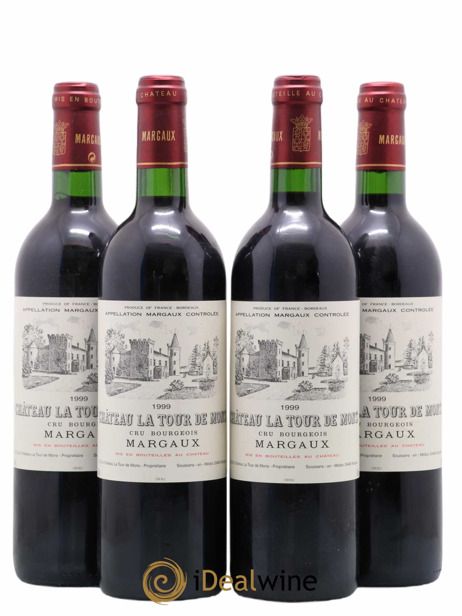 Château la Tour de Mons Cru Bourgeois 1999 - Lot de 4 bouteilles - 0