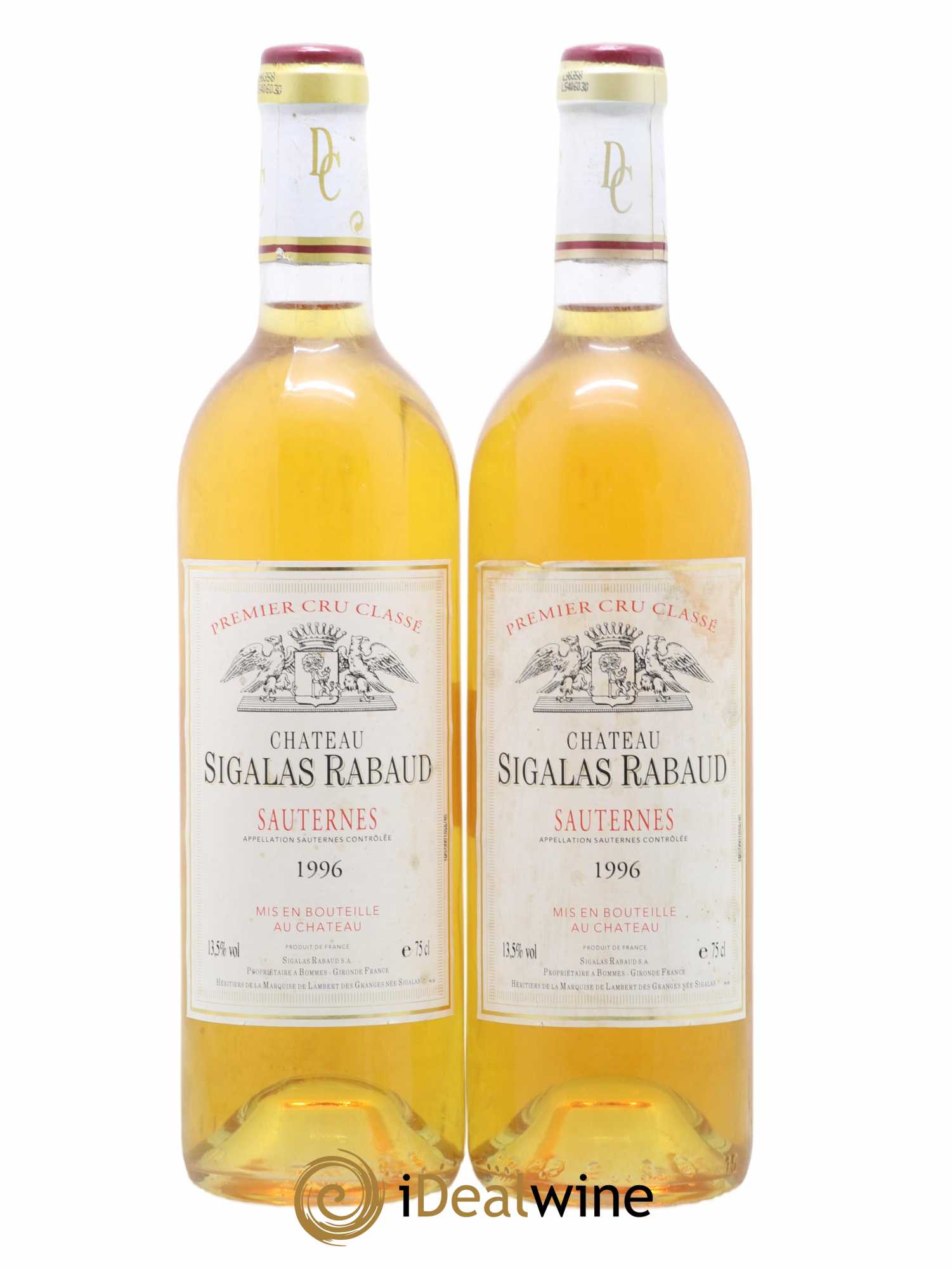 Château Sigalas Rabaud 1er Grand Cru Classé 1996 - Lotto di 2 bottiglie - 0