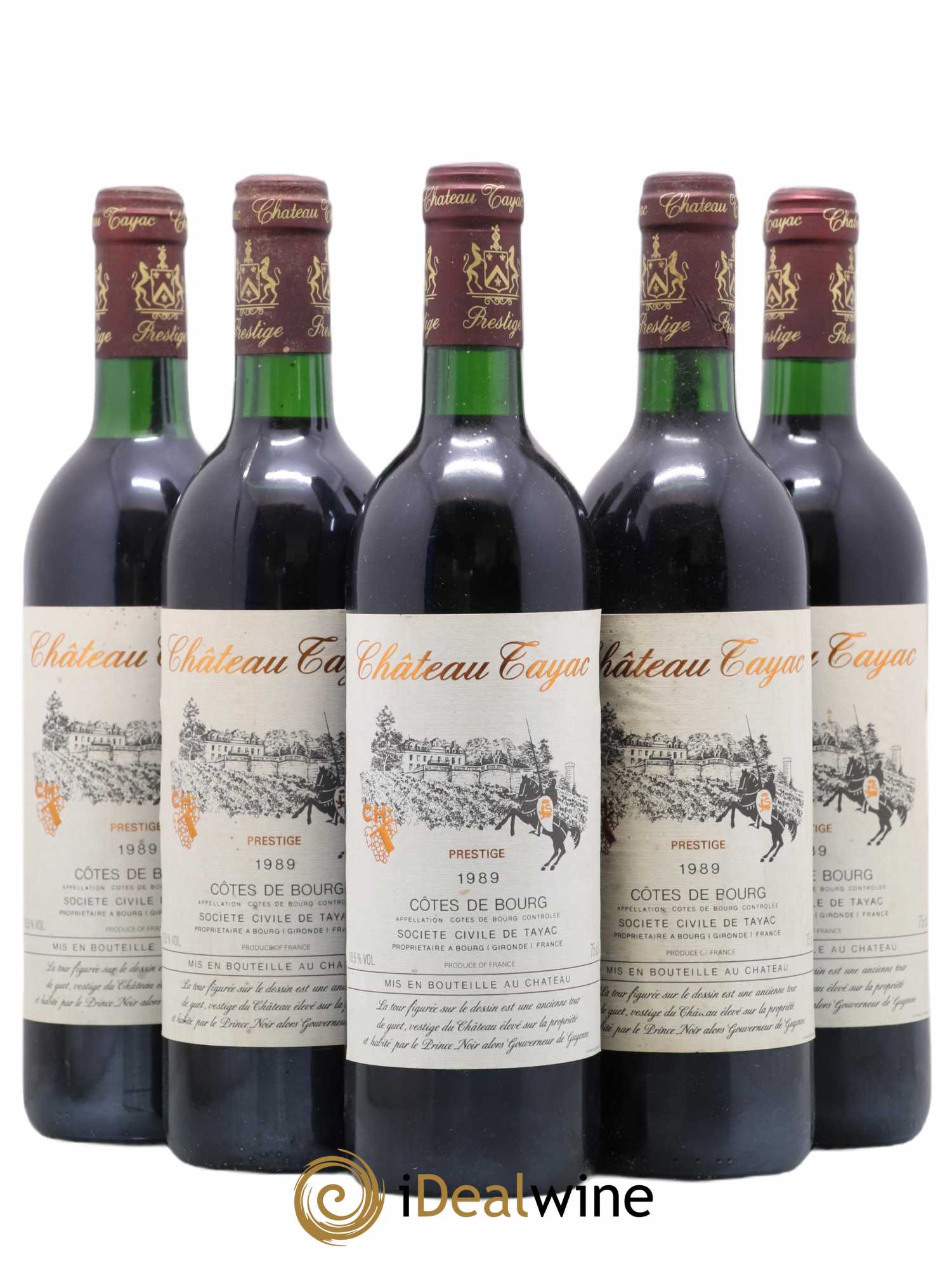 Château Tayac Cuvée Prestige 1989 - Lot de 5 bouteilles - 0