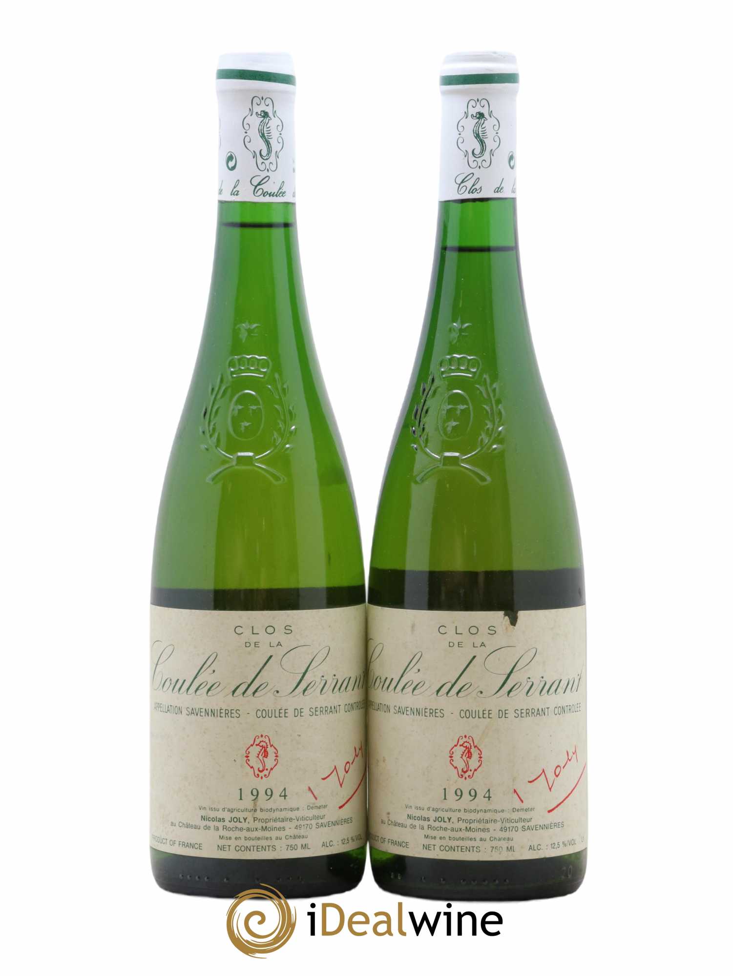 Savennières Clos de la Coulée de Serrant Vignobles de la Coulée de Serrant - Nicolas Joly 1994 - Lot de 2 bouteilles - 0
