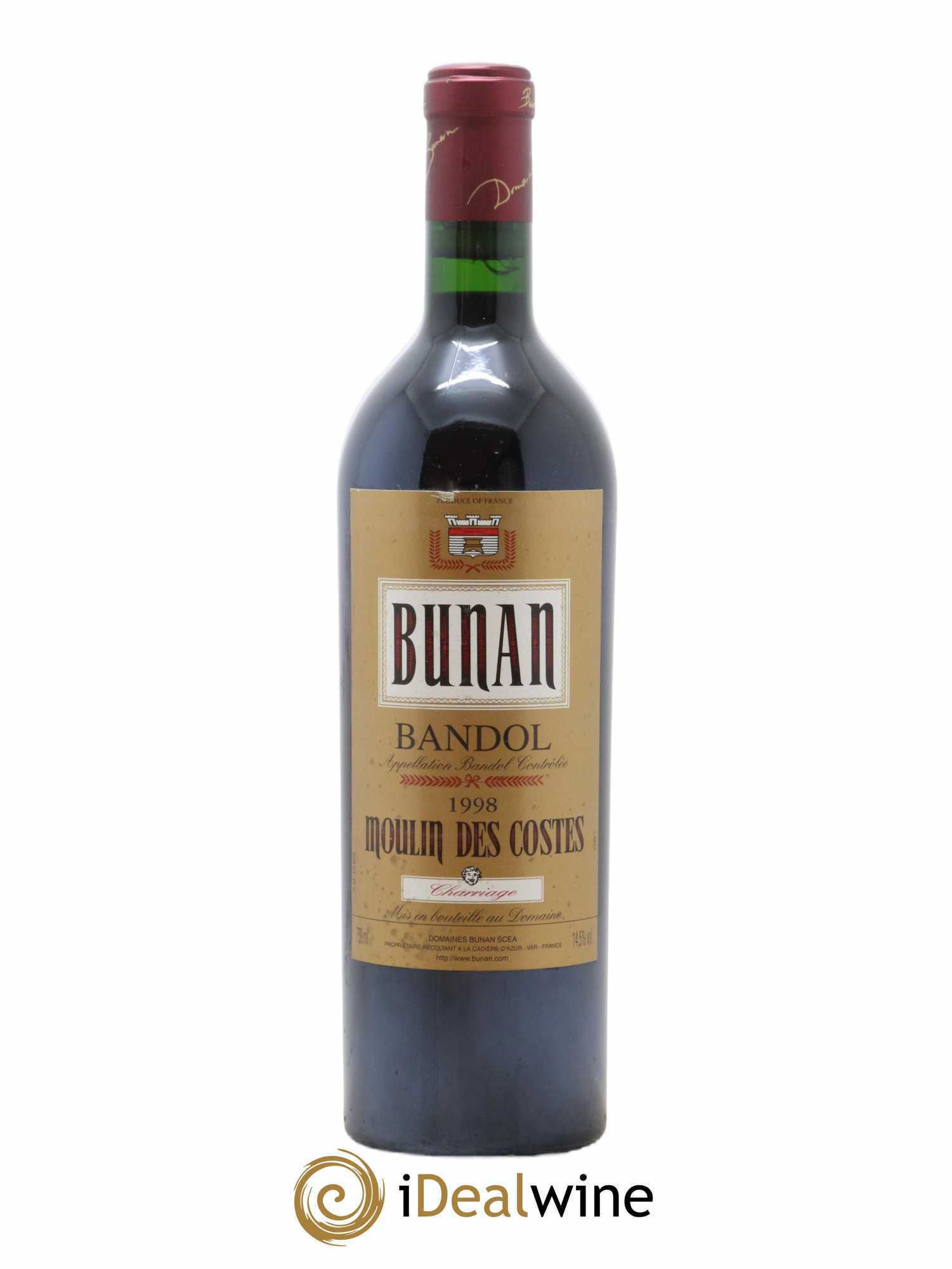Bandol Cuvee Charriage Moulin Des Costes 1998 - Posten von 1 Flasche - 0