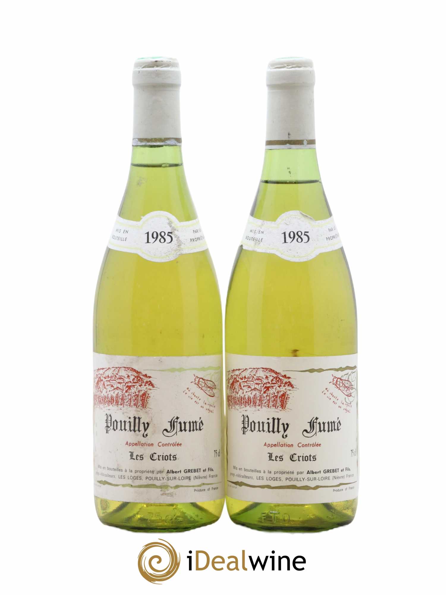 Pouilly-Fumé Les Criots Domaine Albert Grebet 1985 - Posten von 2 Flaschen - 0