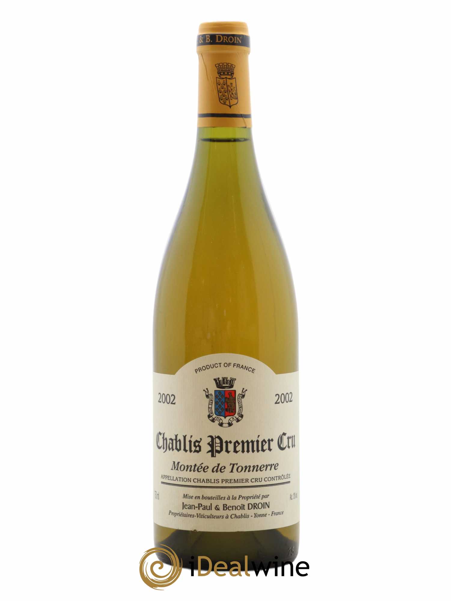 Chablis 1er Cru Montée de Tonnerre Jean-Paul & Benoît Droin (Domaine) 2002 - Lot de 1 bouteille - 0