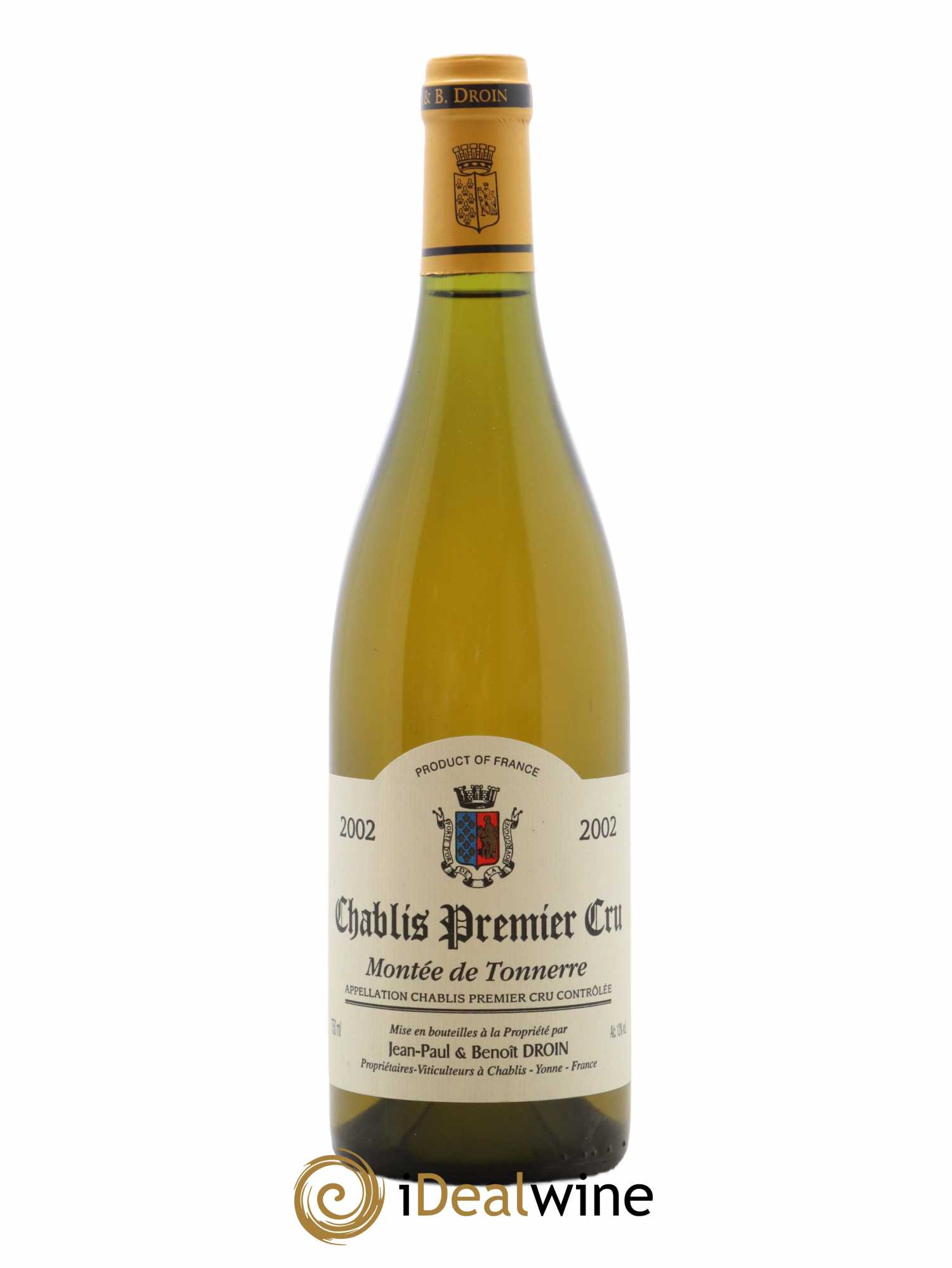 Chablis 1er Cru Montée de Tonnerre Jean-Paul & Benoît Droin (Domaine) 2002 - Lot de 1 bouteille - 0