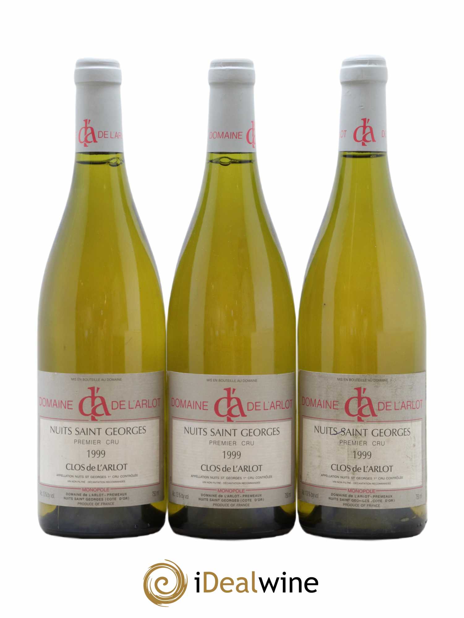 Nuits-Saint-Georges 1er Cru Clos de l'Arlot Domaine de l'Arlot 1999 - Lot de 3 bouteilles - 0