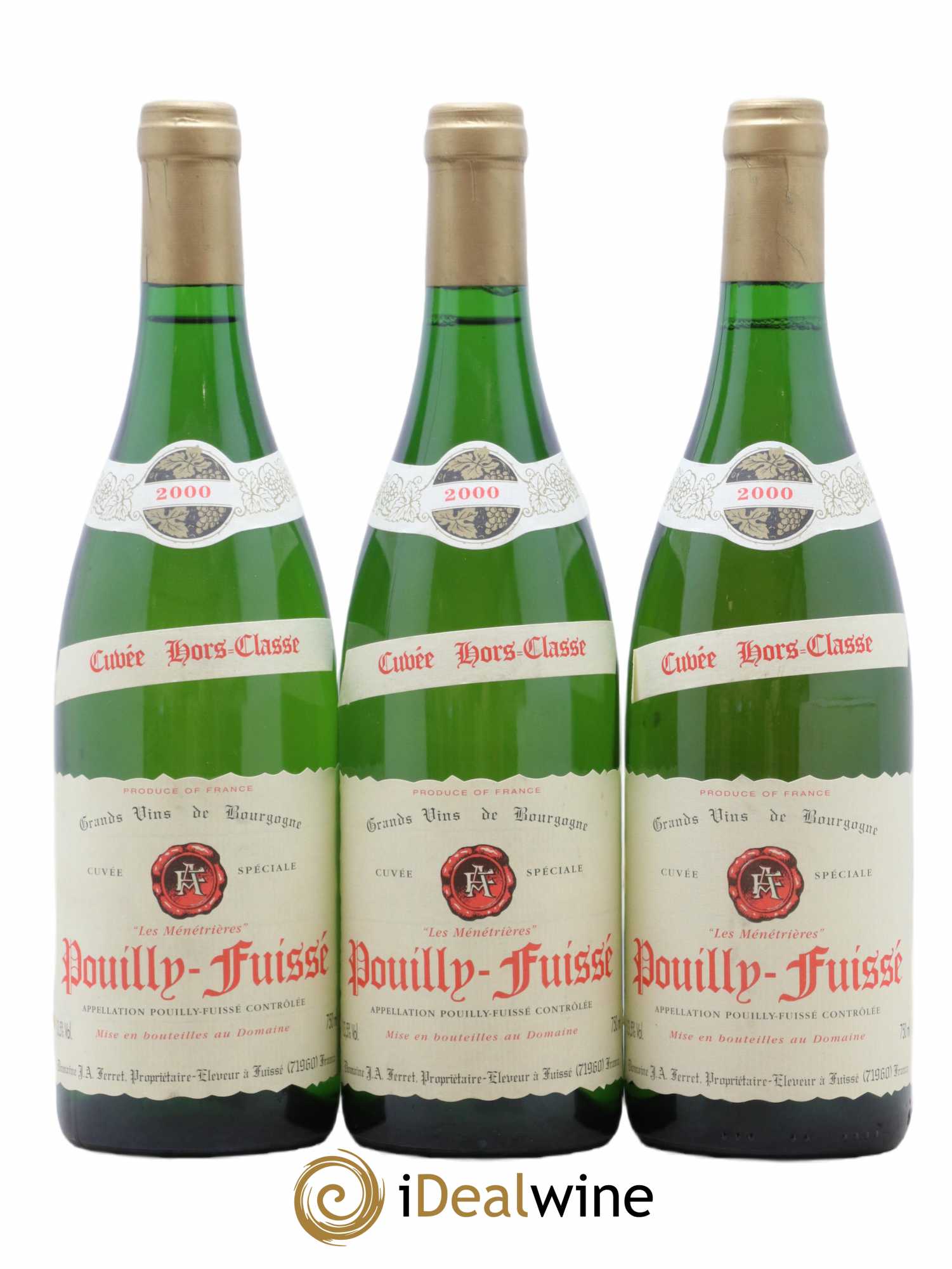 Pouilly-Fuissé 1er Cru Hors Classe Les Ménétrières J.A. Ferret (Domaine) 2000 - Lot de 3 bouteilles - 0
