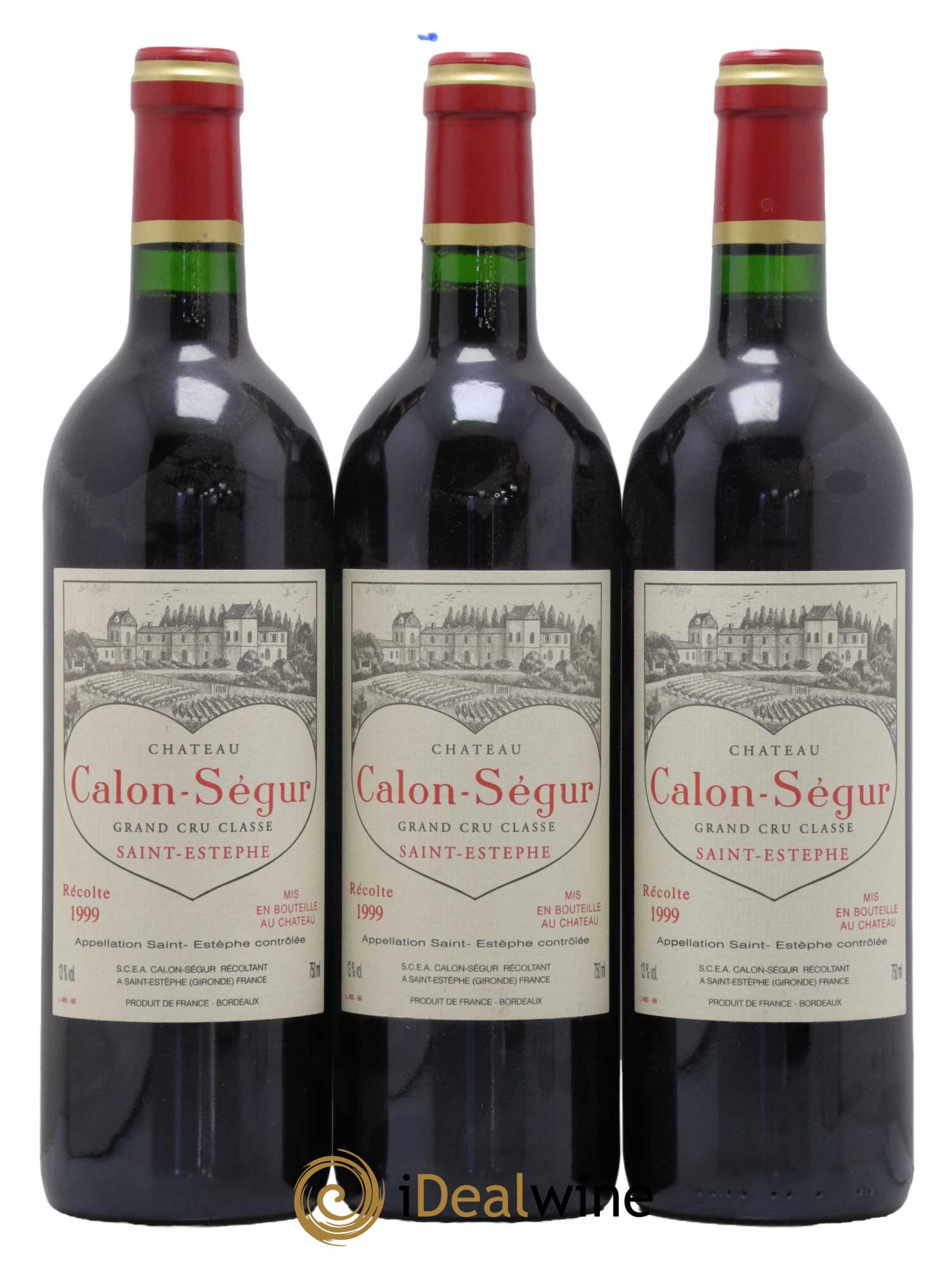 Château Calon Ségur 3ème Grand Cru Classé 1999 - Lot de 3 bouteilles - 0