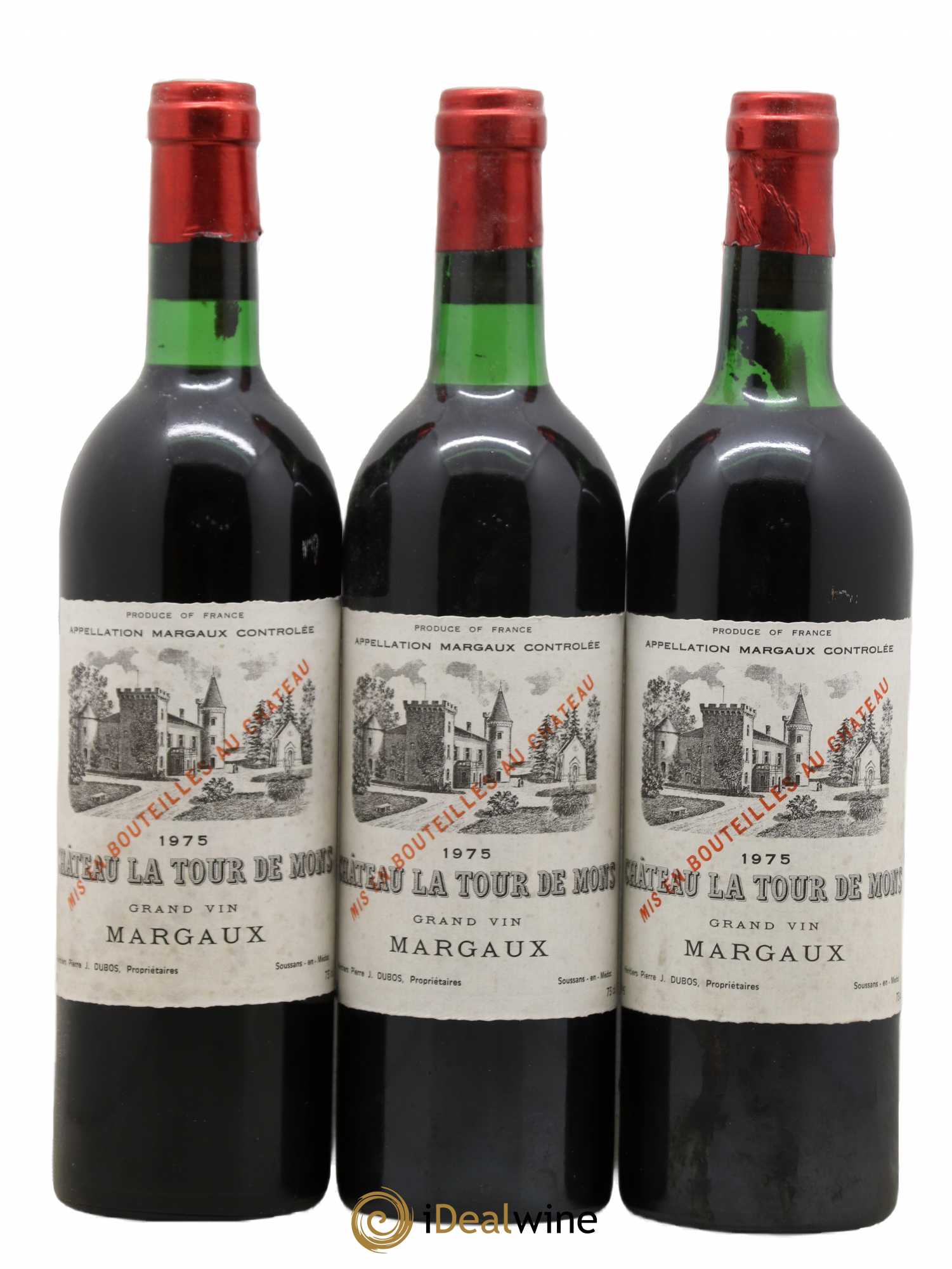 Château la Tour de Mons Cru Bourgeois 1975 - Lot de 3 bouteilles - 0