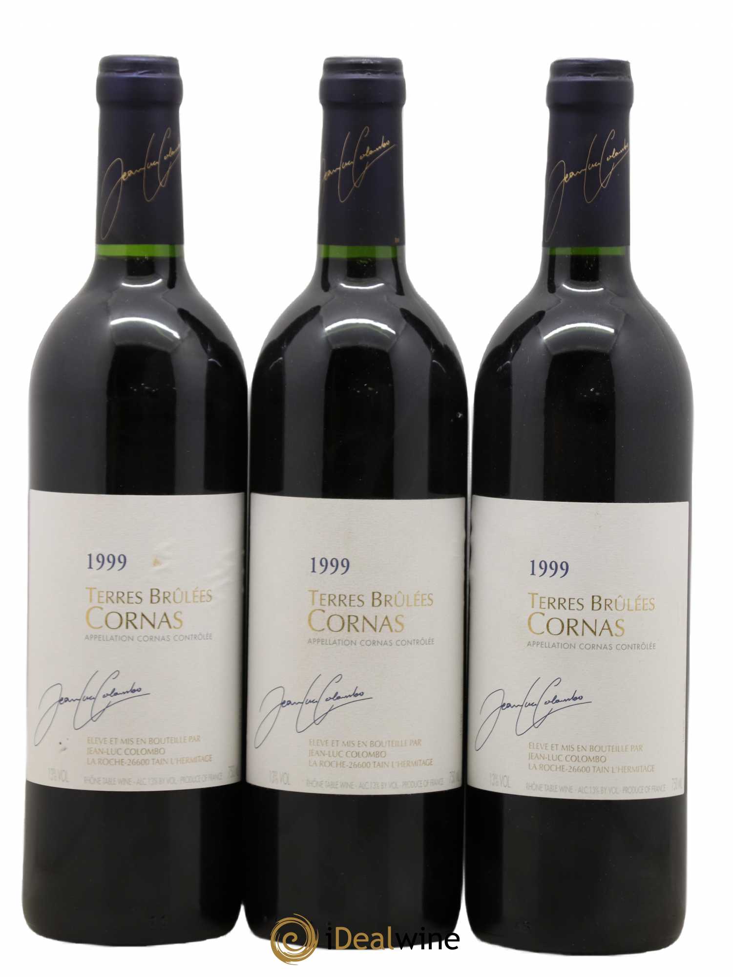 Cornas Terres Brûlées Jean-Luc Colombo 1999 - Lot de 3 bouteilles - 0