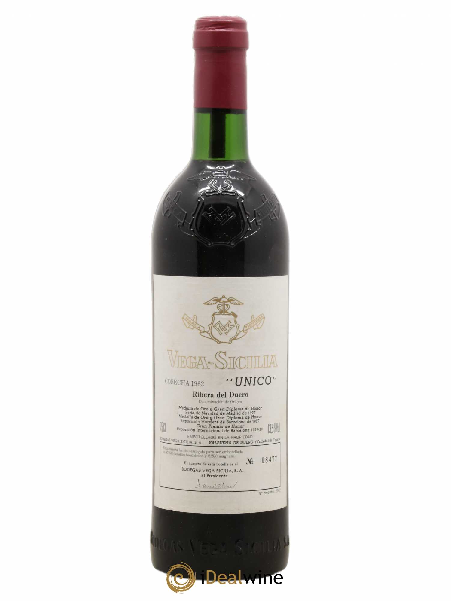 Ribera Del Duero DO Vega Sicilia Unico Famille Alvarez 1962 - Lot de 1 bouteille - 0