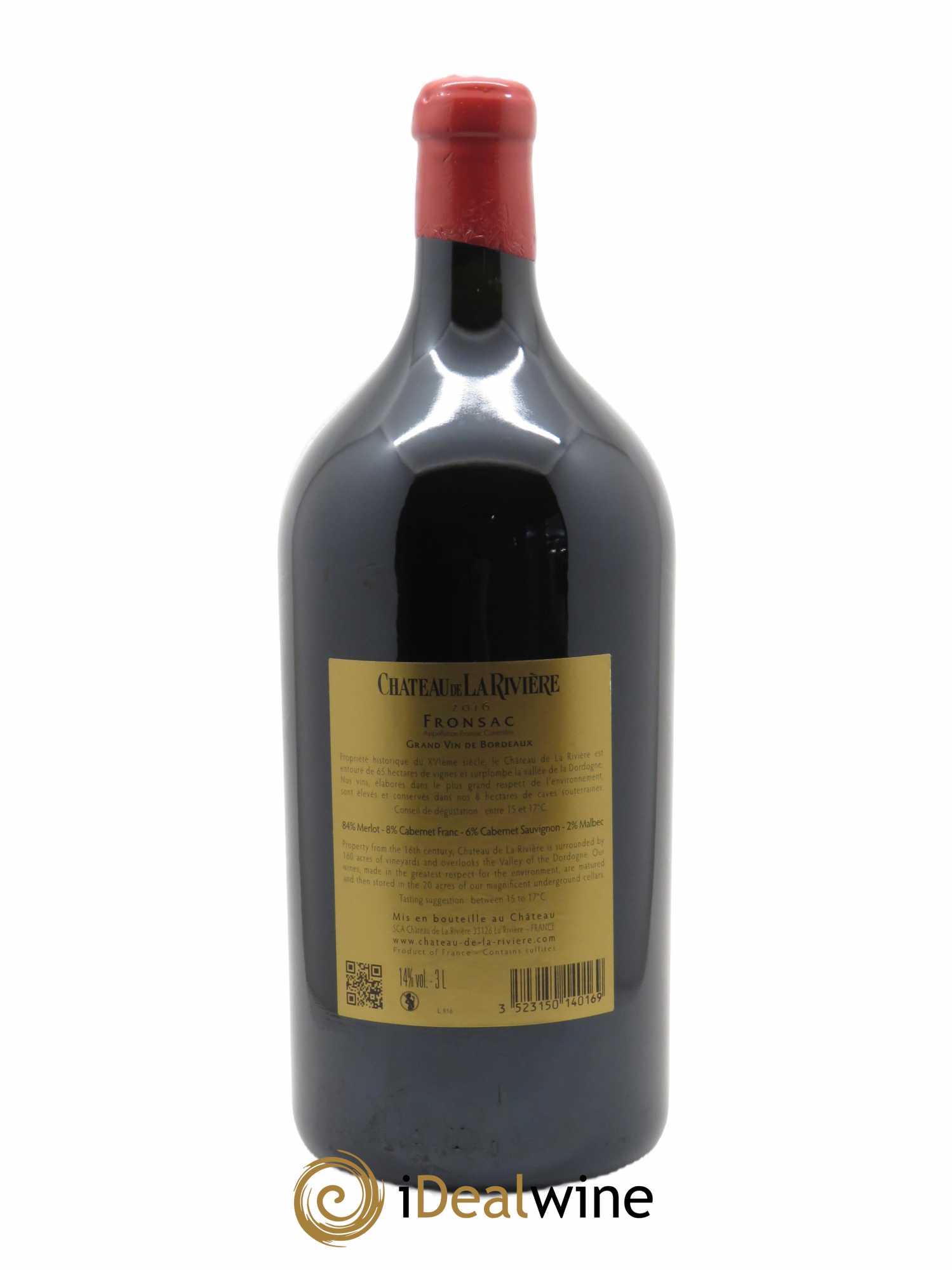 Château de La Rivière 2016 - Lot of 1 double magnum - 2