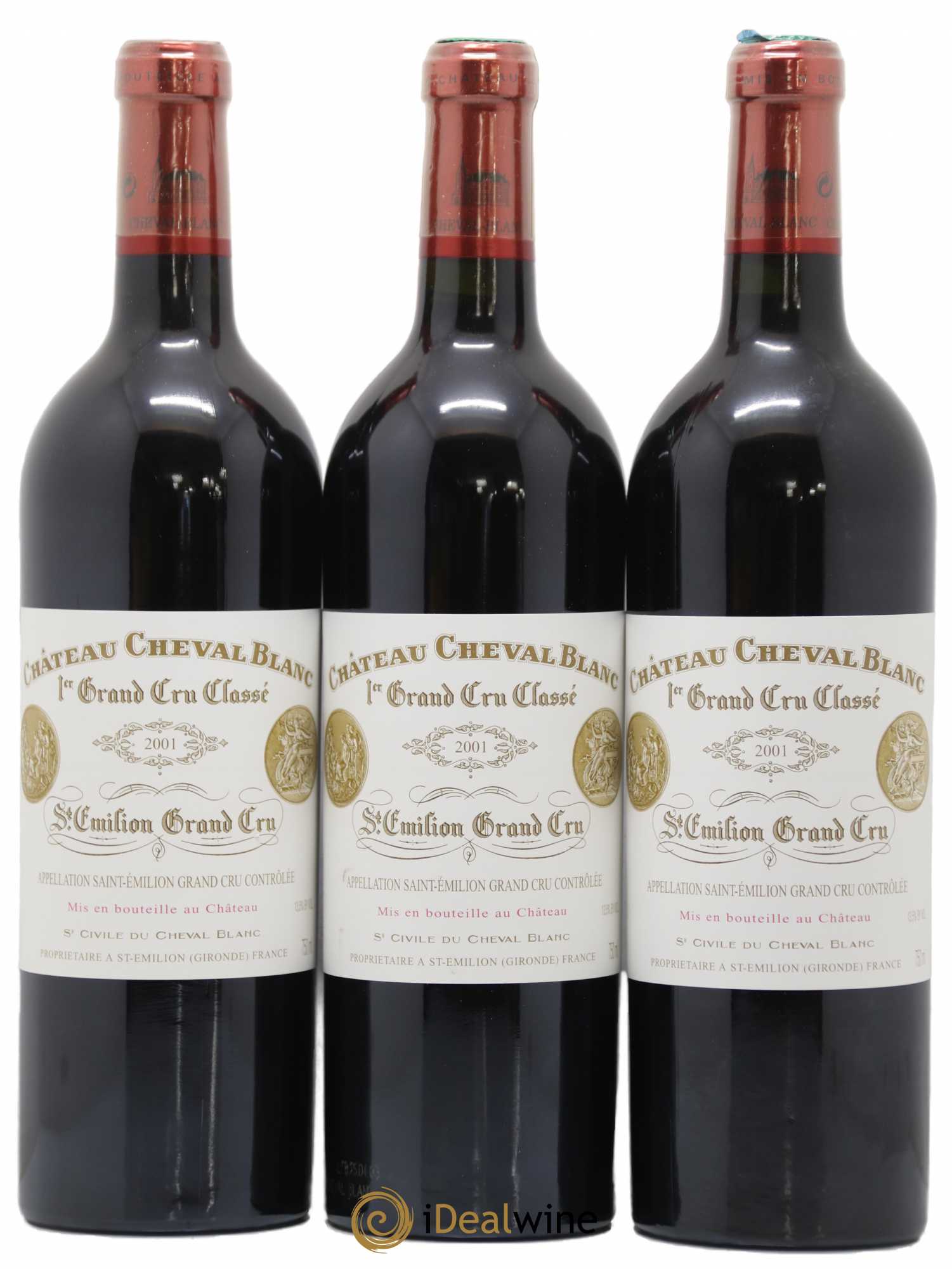 Château Cheval Blanc 1er Grand Cru Classé A 2001 - Lot de 3 bouteilles - 0