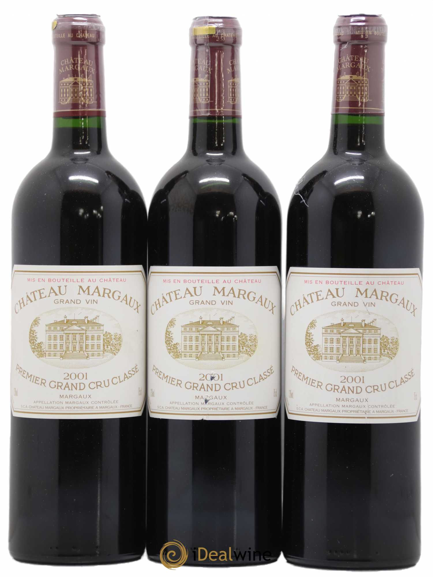 Château Margaux 1er Grand Cru Classé 2001 - Lot de 3 bouteilles - 0