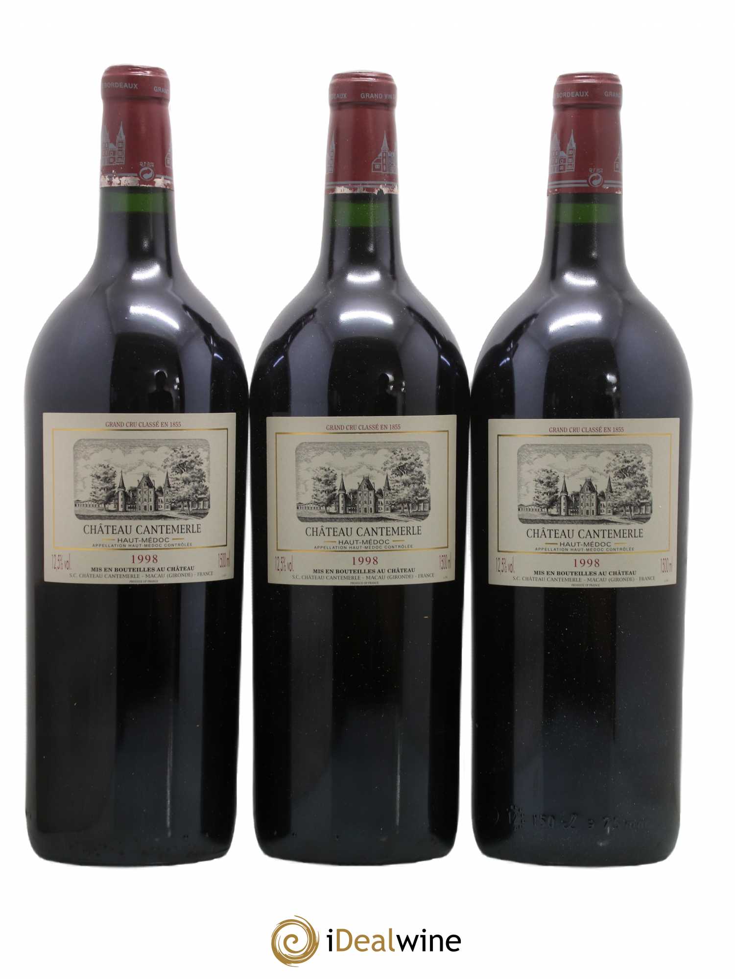 Château Cantemerle 5ème Grand Cru Classé 1998 - Lot de 3 magnums - 0