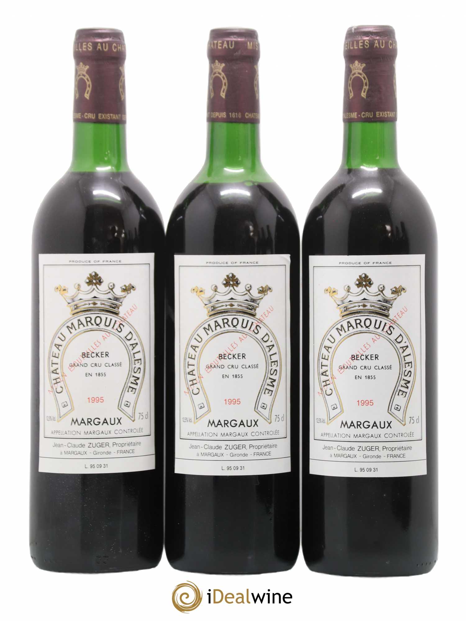Château Marquis d'Alesme 1995 - Lot de 6 bouteilles - 1