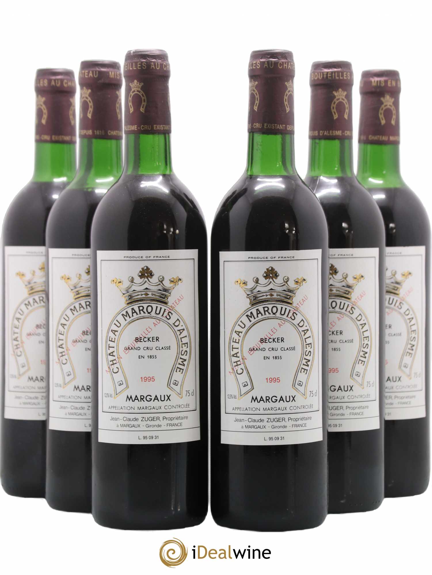 Château Marquis d'Alesme 1995 - Lot de 6 bouteilles - 0