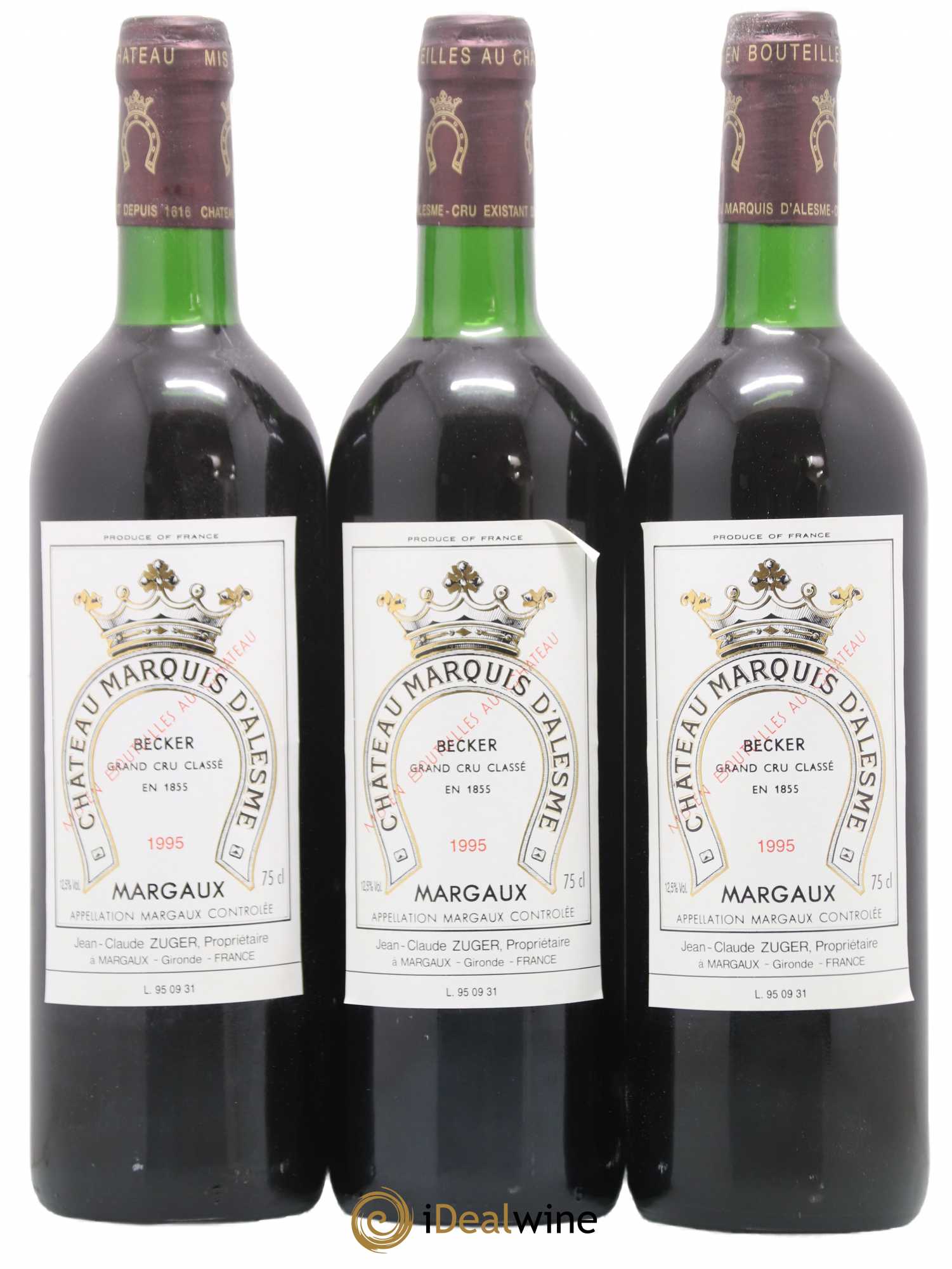 Château Marquis d'Alesme 1995 - Lot de 6 bouteilles - 1