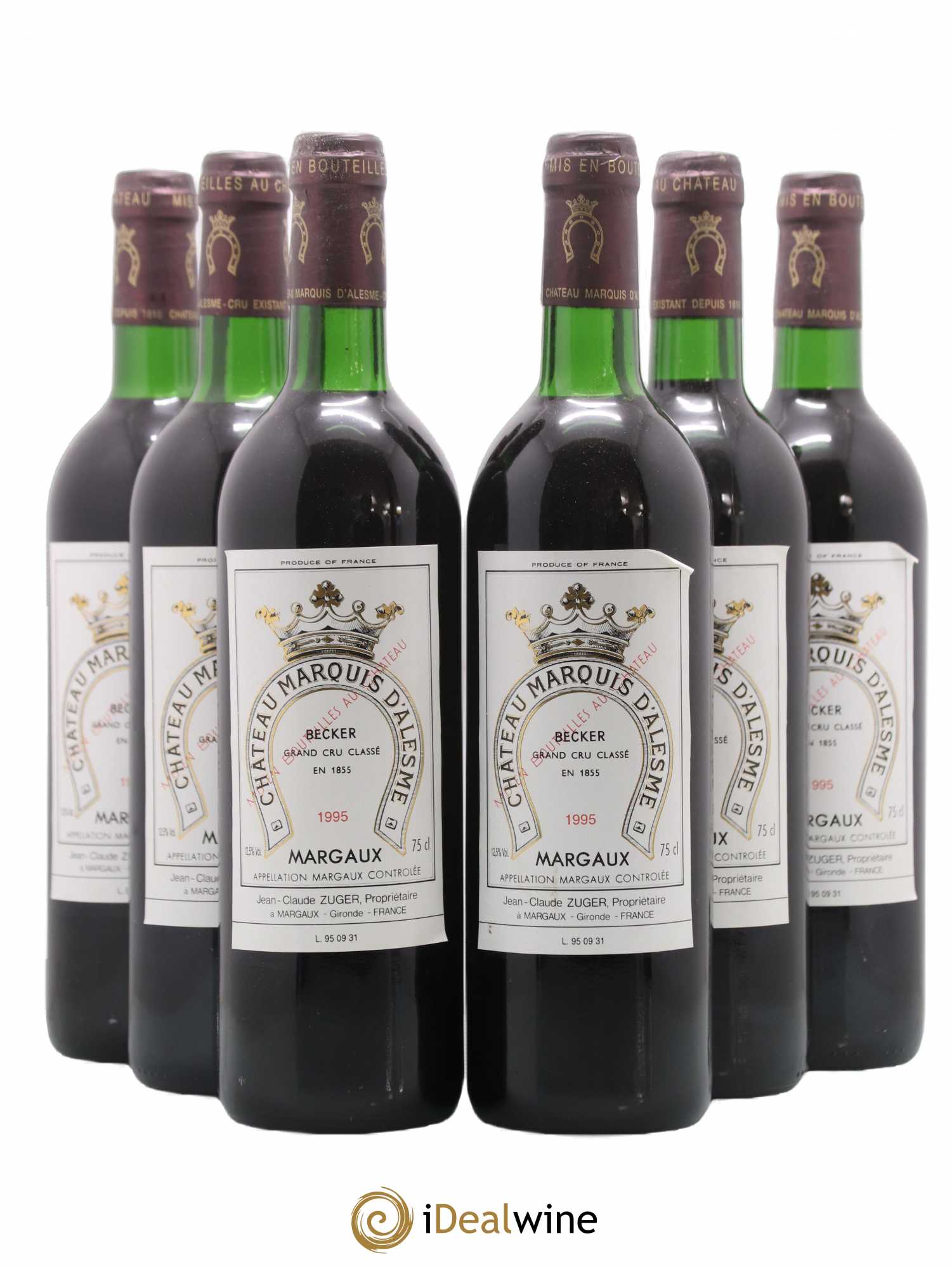Château Marquis d'Alesme 1995 - Lot de 6 bouteilles - 0