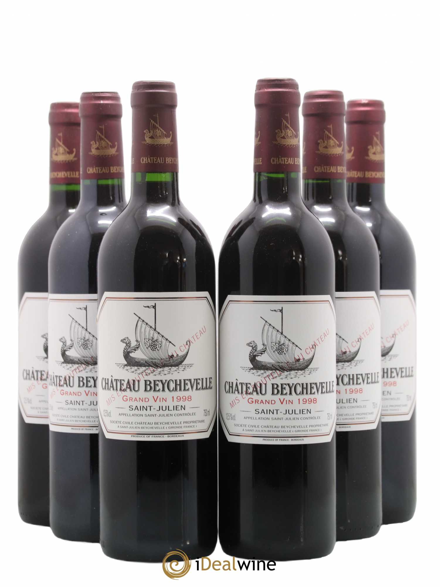 Château Beychevelle 4ème Grand Cru Classé 1998 - Lot de 6 bouteilles - 0
