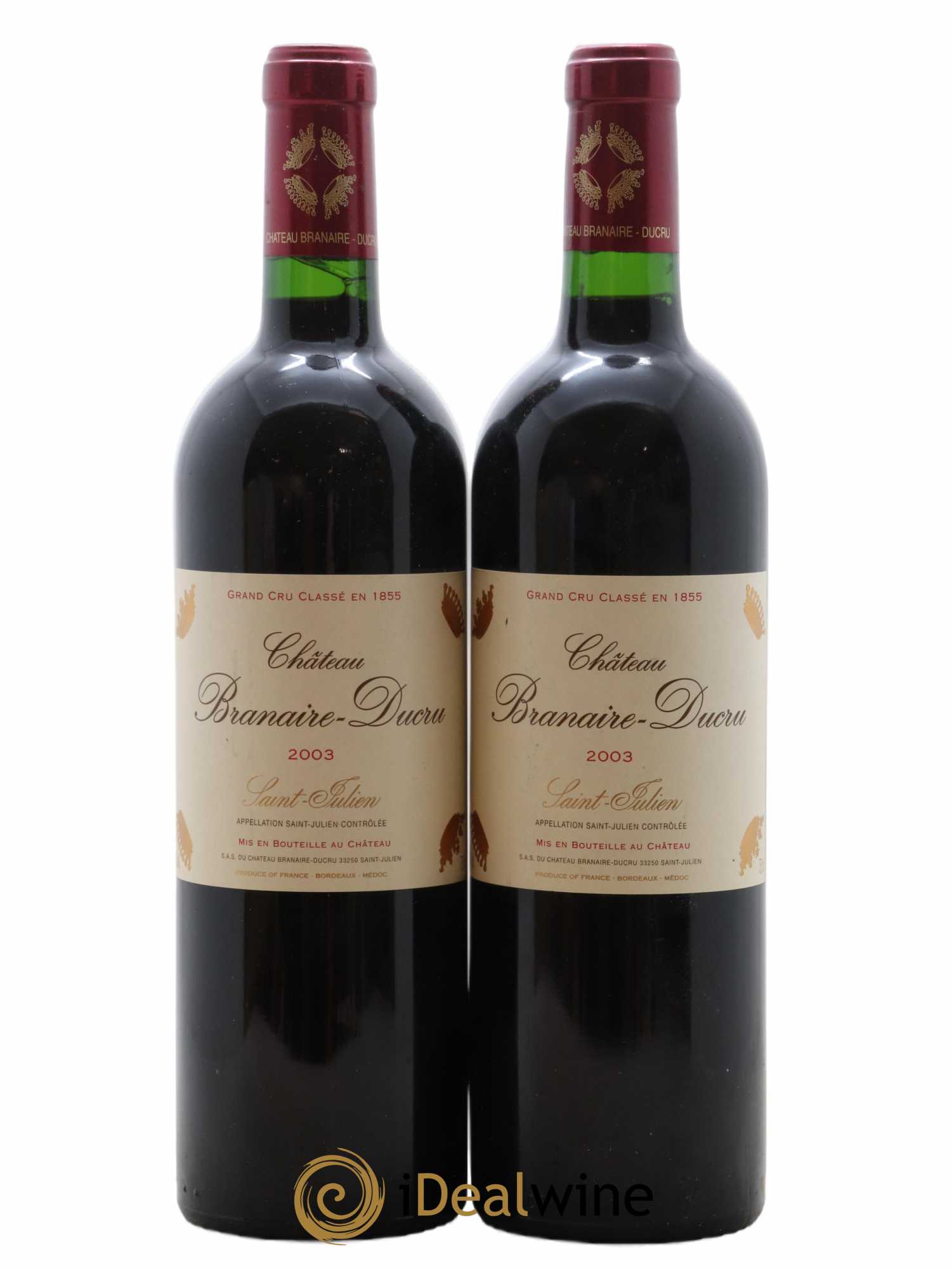 Château Branaire Ducru 4ème Grand Cru Classé 2003 - Lot de 2 bouteilles - 0