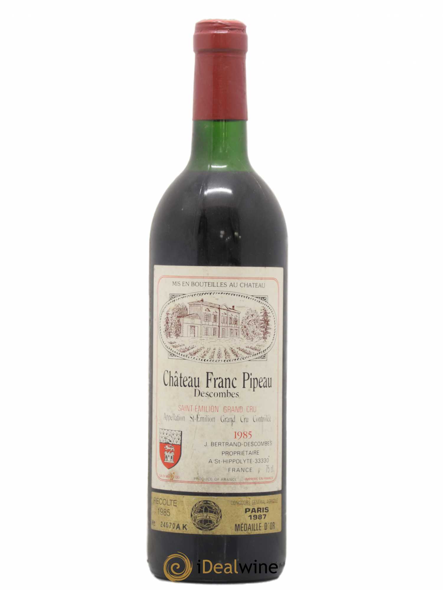 Saint-Émilion Grand Cru Franc Pipeau Descombes 1985 - Posten von 1 Flasche - 0