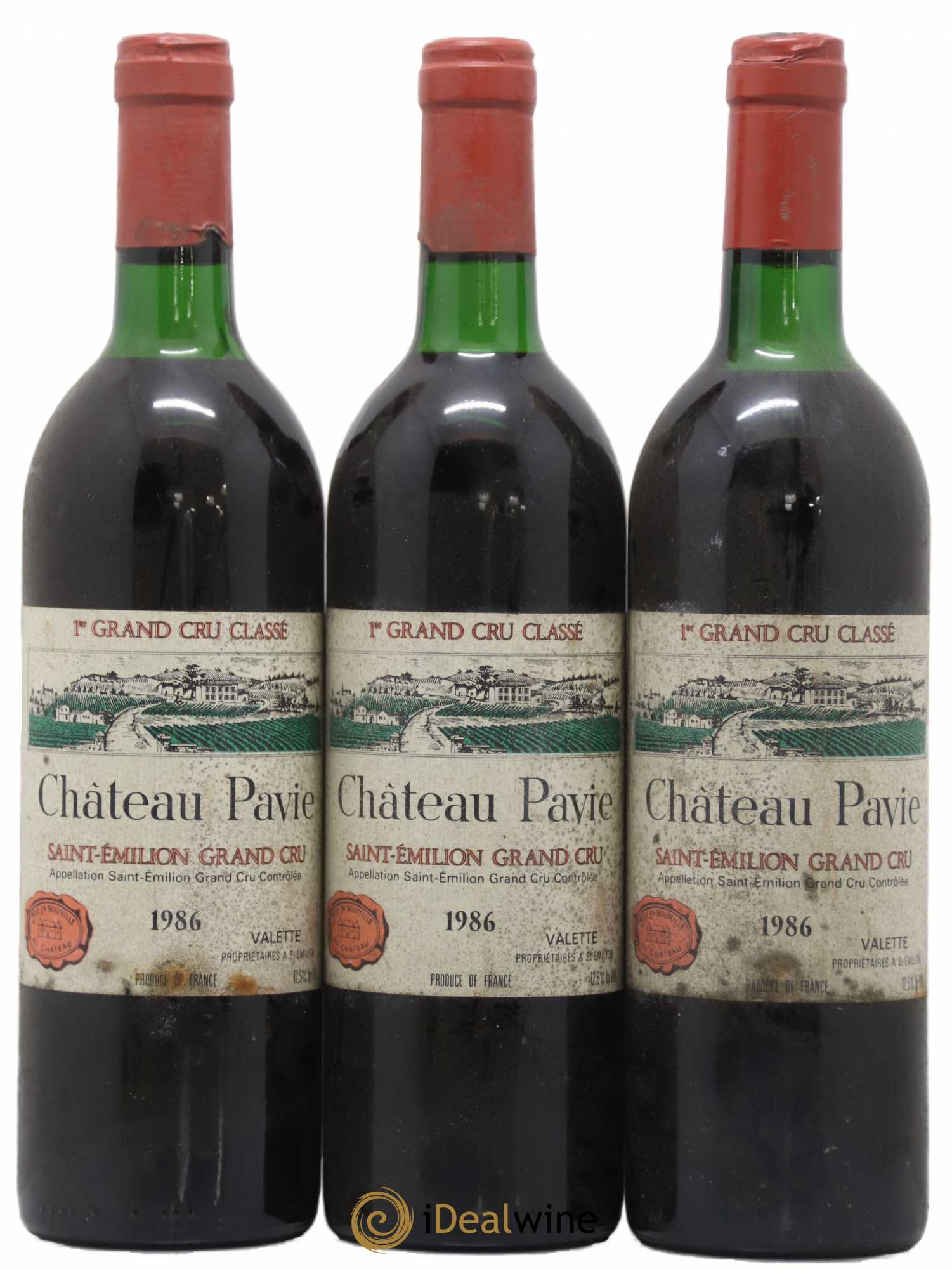 Château Pavie 1er Grand Cru Classé A 1986 - Lot de 3 bouteilles - 0