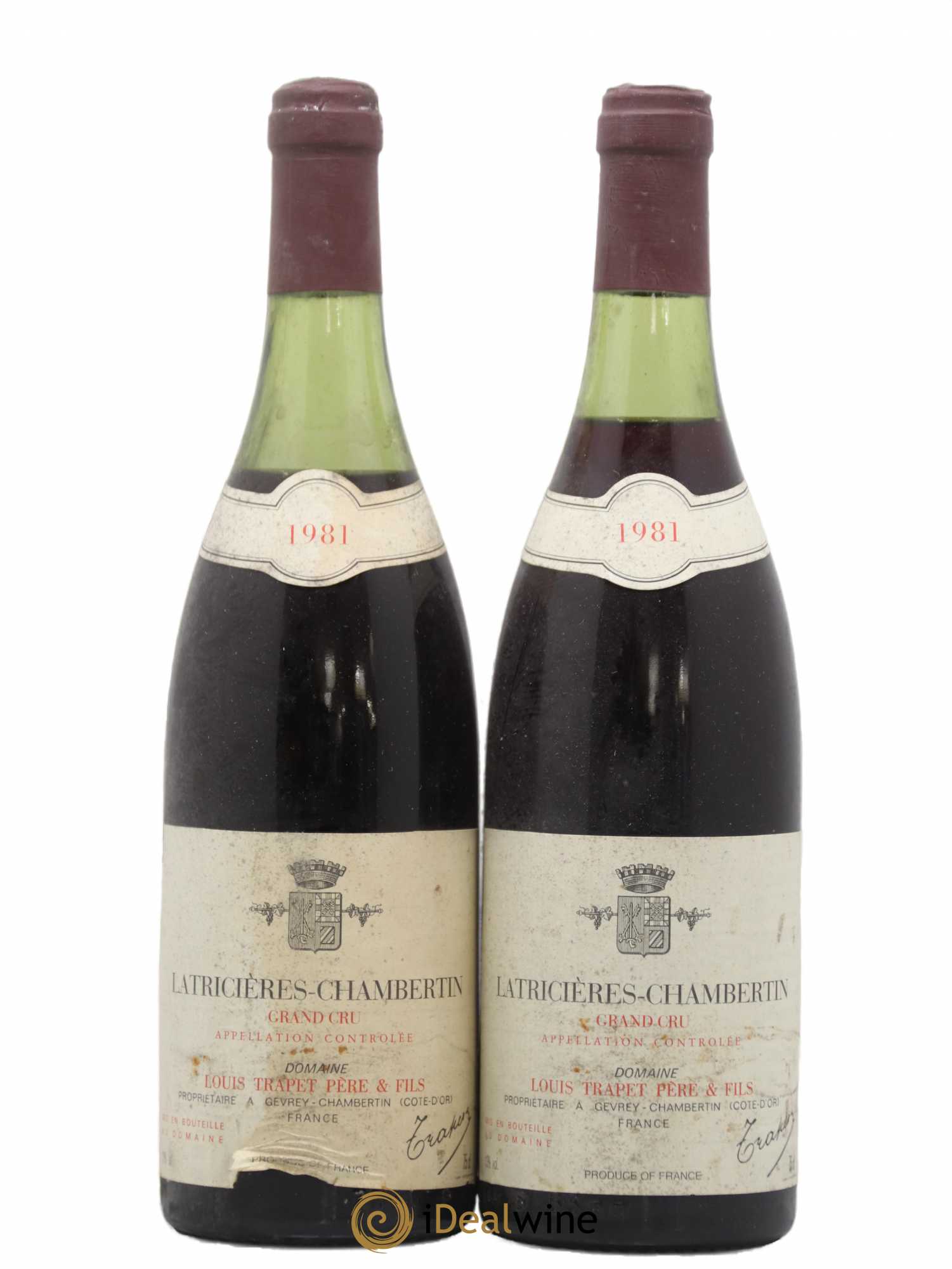 Latricières-Chambertin Grand Cru Domaine Trapet 1981 - Lot de 2 bouteilles - 0