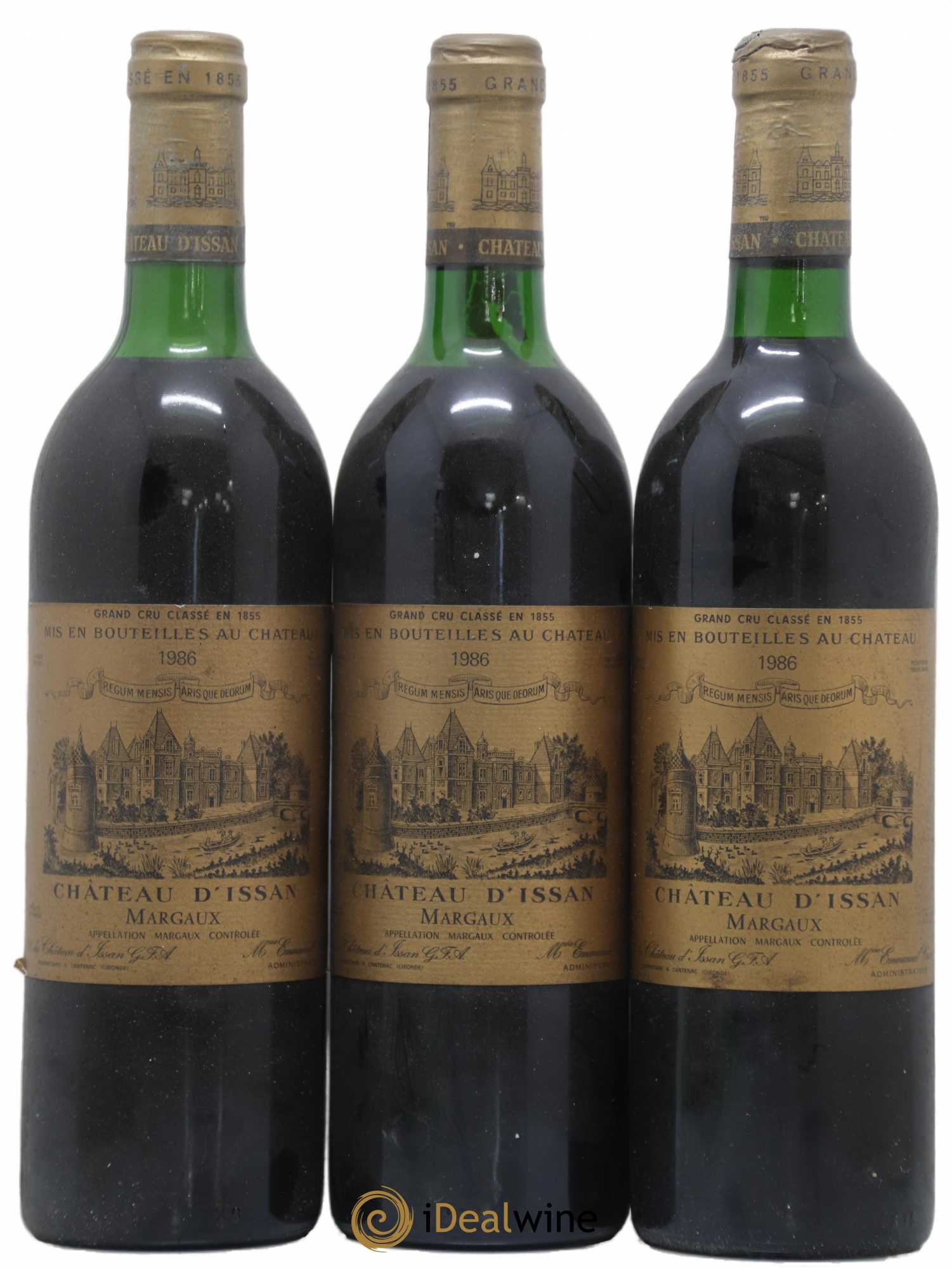 Château d'Issan 3ème Grand Cru Classé 1986 - Lot de 3 bouteilles - 0