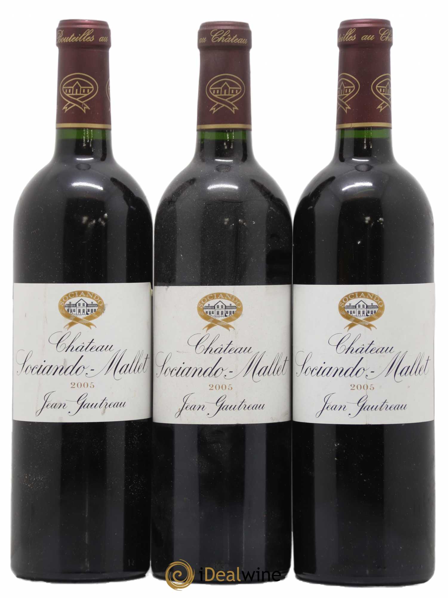 Château Sociando Mallet 2005 - Lot de 3 bouteilles - 0