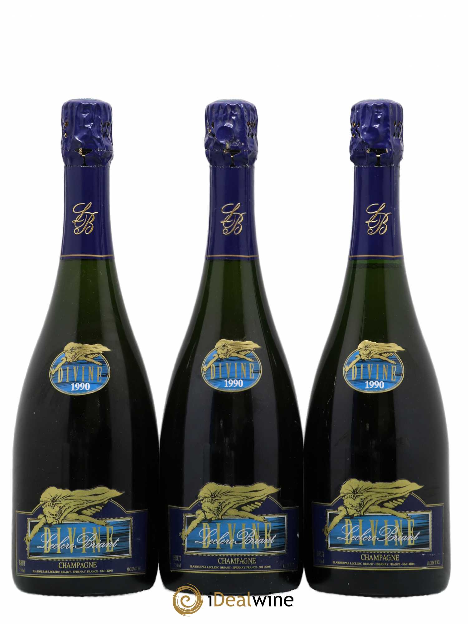 Champagne Cuvée Divine Leclerc Briant 1990 - Posten von 3 Flaschen - 0