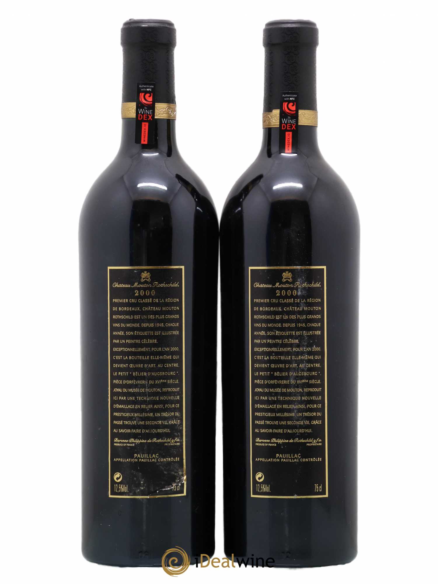 Château Mouton Rothschild 1er Grand Cru Classé 2000 - Lot de 2 bouteilles - 1