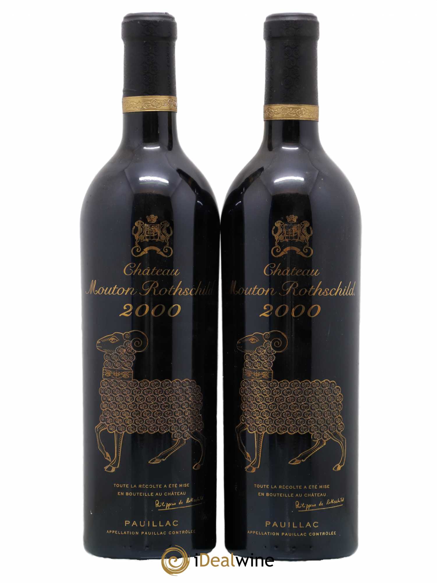 Château Mouton Rothschild 1er Grand Cru Classé 2000 - Lot de 2 bouteilles - 0