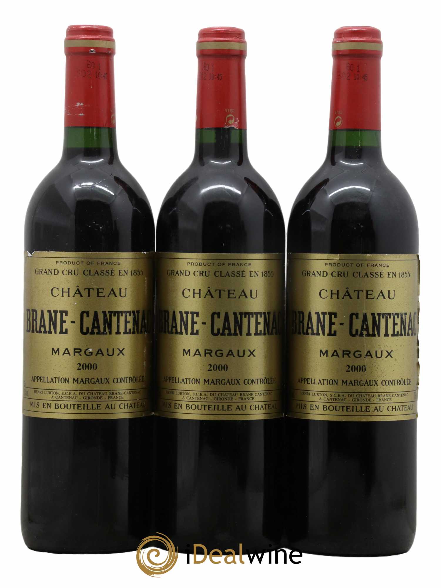 Château Brane Cantenac 2ème Grand Cru Classé 2000 - Lot de 3 bouteilles - 0