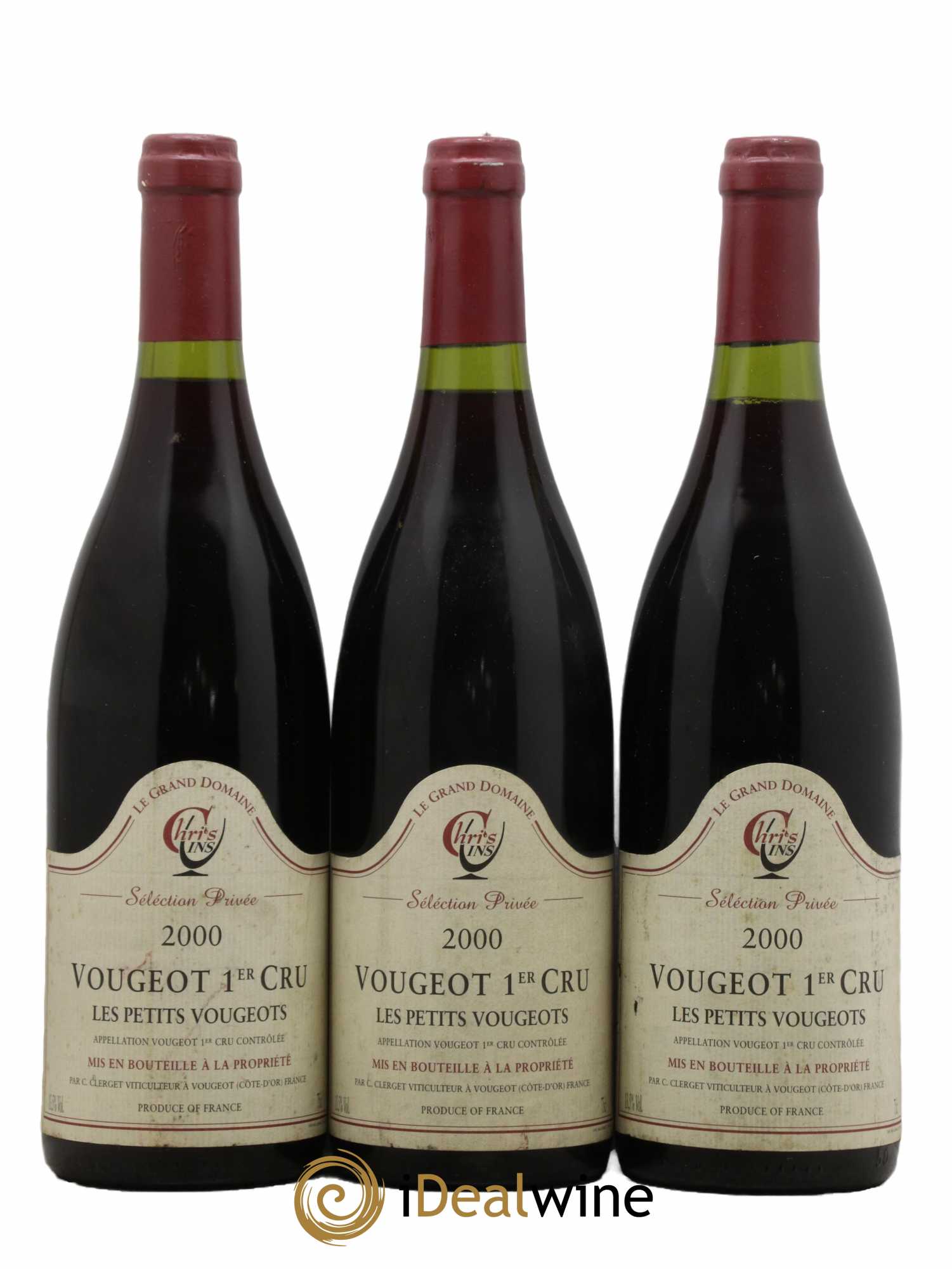 Vougeot 1er Cru Les Petits Vougeot Christian Clerget 2000 - Lot de 3 bouteilles - 0