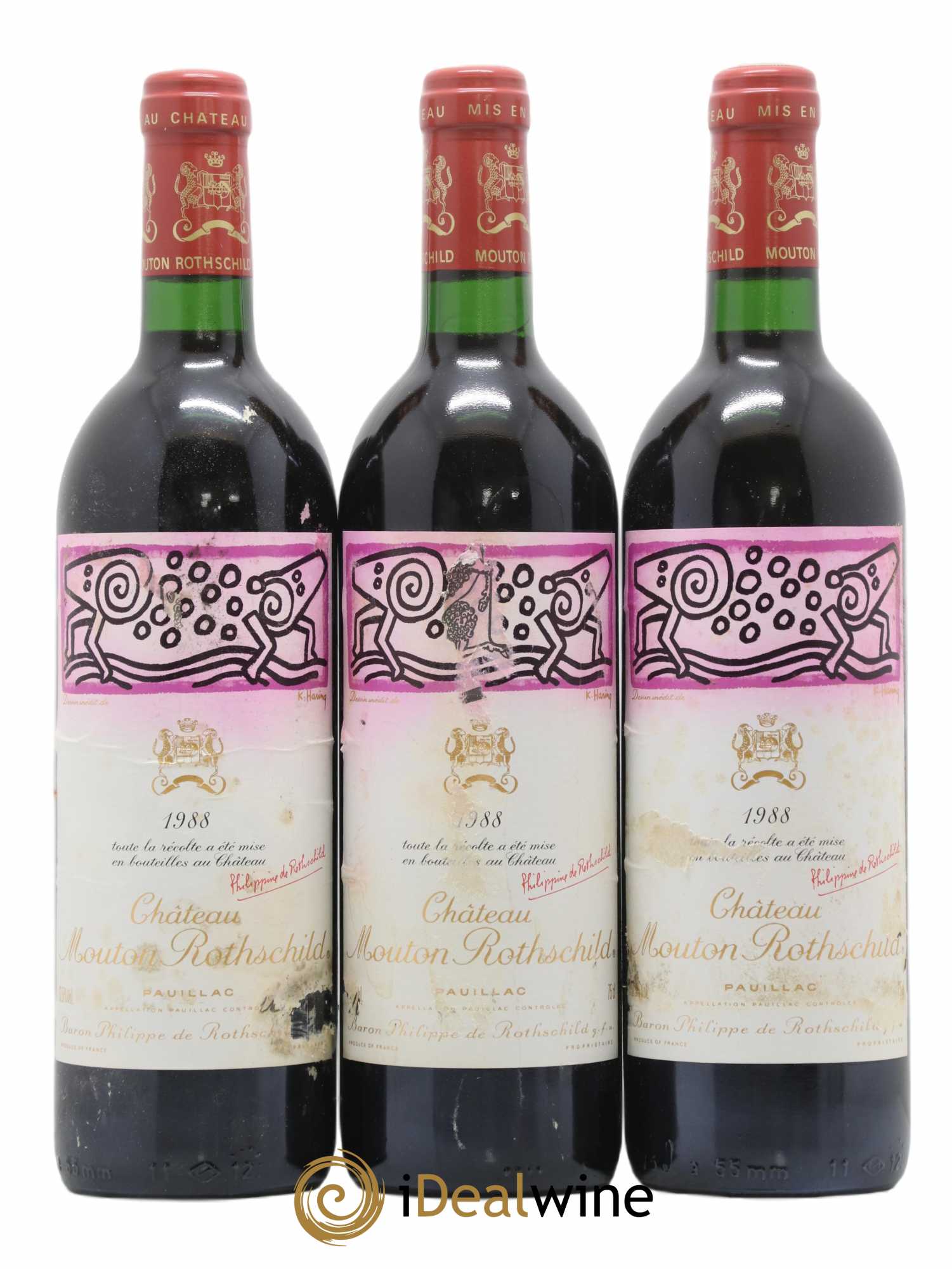 Château Mouton Rothschild 1er Grand Cru Classé 1988 - Lot of 12 bottles - 1