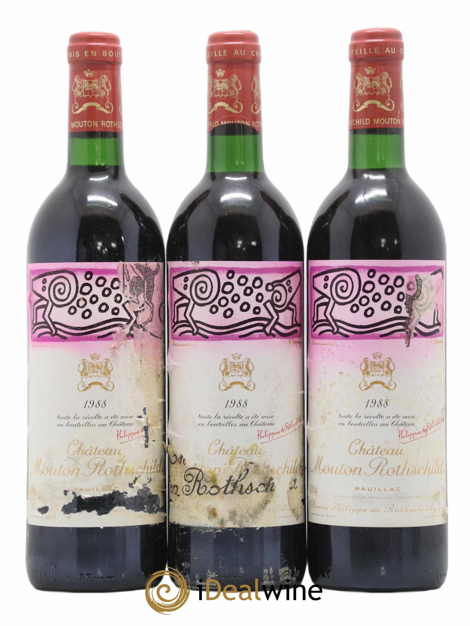 Château Mouton Rothschild 1er Grand Cru Classé 1988 - Lot of 12 bottles - 2