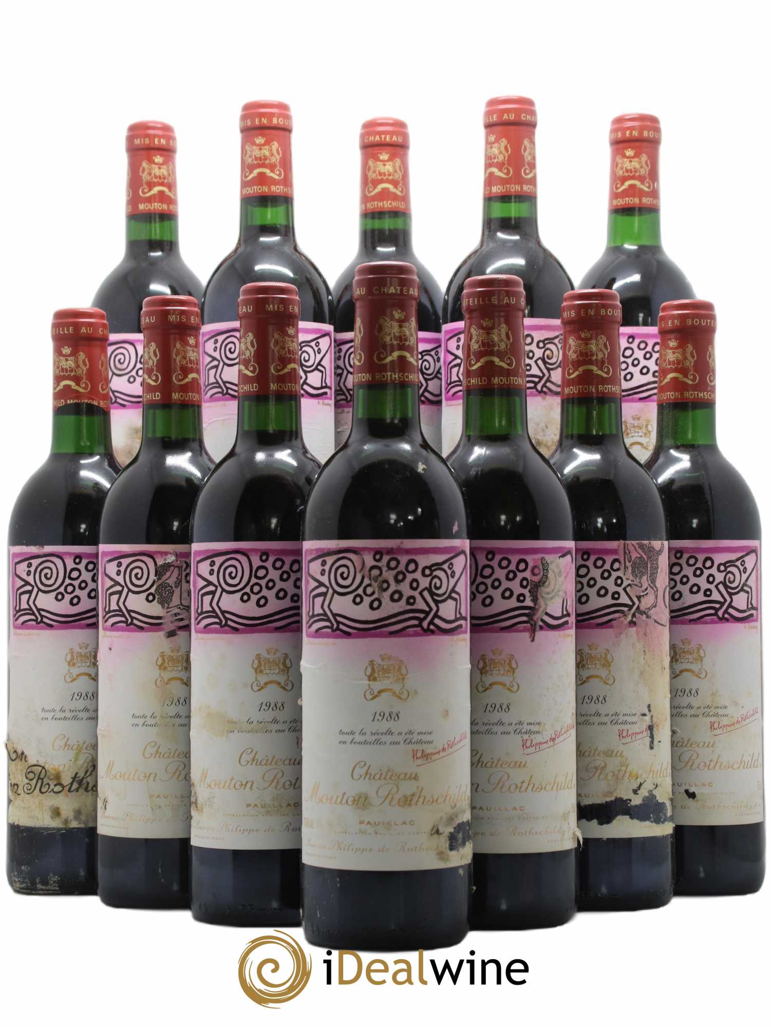 Château Mouton Rothschild 1er Grand Cru Classé 1988 - Lot of 12 bottles - 0