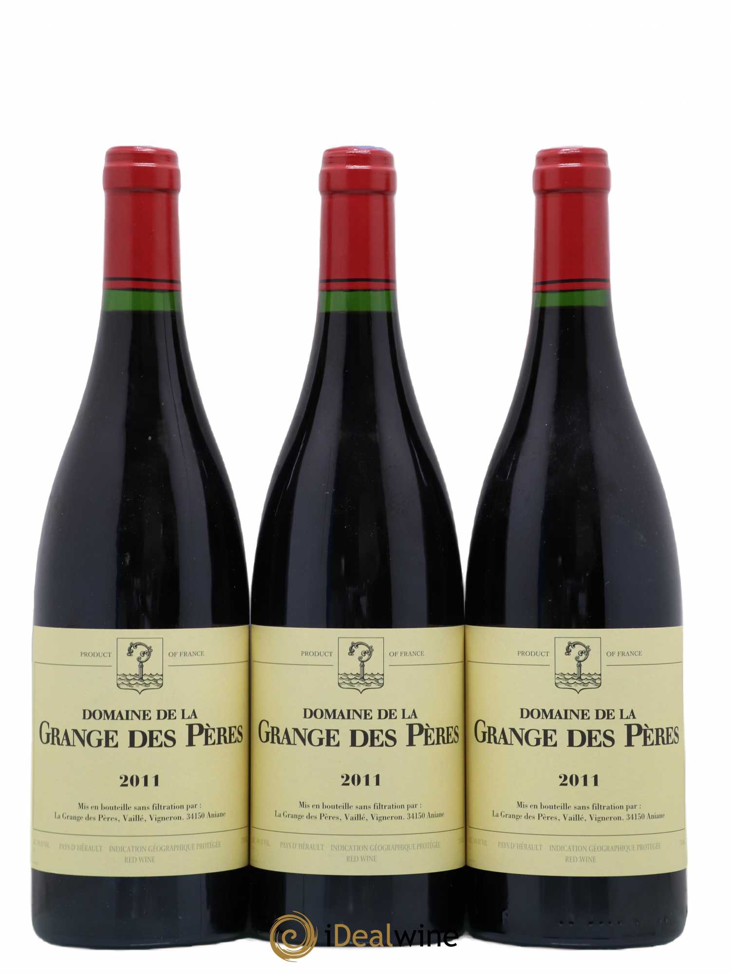 Pays d'Hérault Grange des Pères Laurent Vaillé 2011 - Lotto di 3 bottiglie - 0