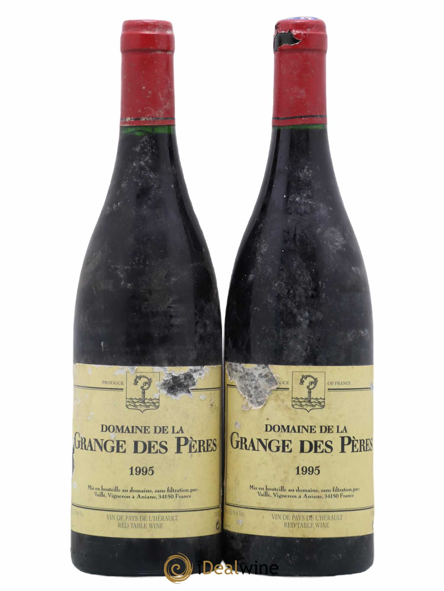 Pays d'Hérault Grange des Pères Laurent Vaillé 1995 - Lot de 2 bouteilles - 0