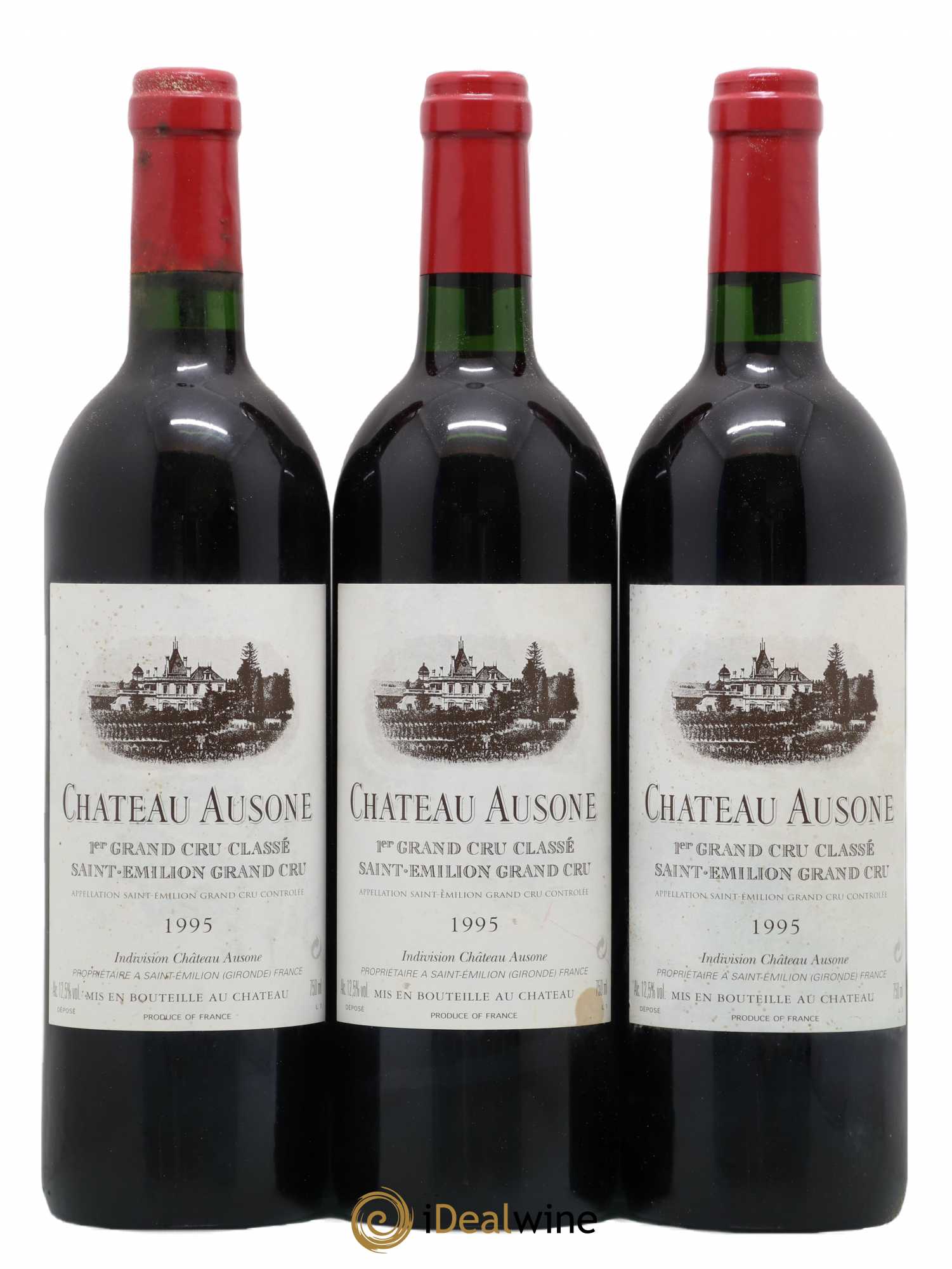 Château Ausone 1er Grand Cru Classé A 1995 - Lot de 3 bouteilles - 0