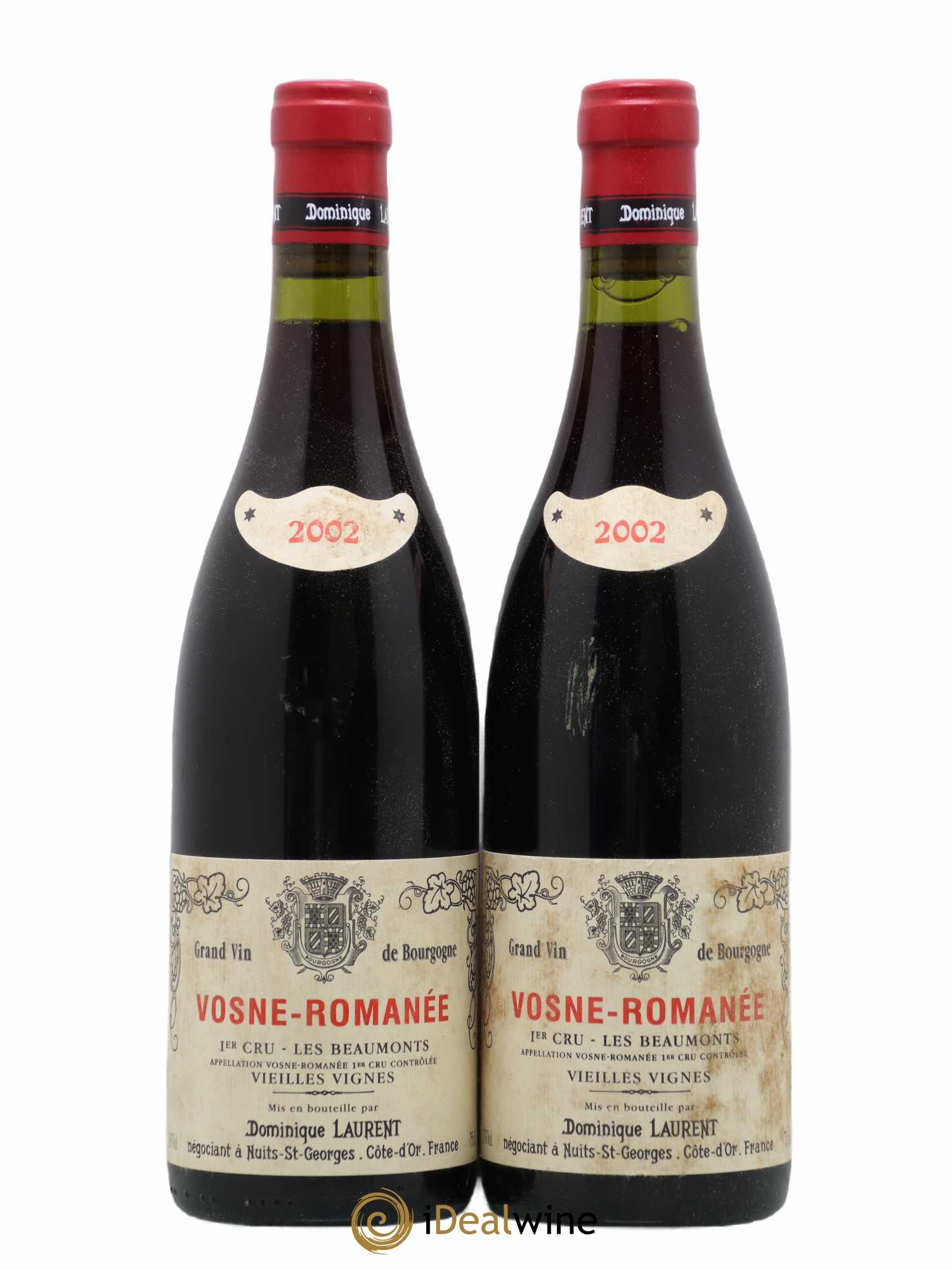 Vosne-Romanée 1er Cru Beaumonts Vieilles Vignes Dominique Laurent 2002 - Posten von 2 Flaschen - 0