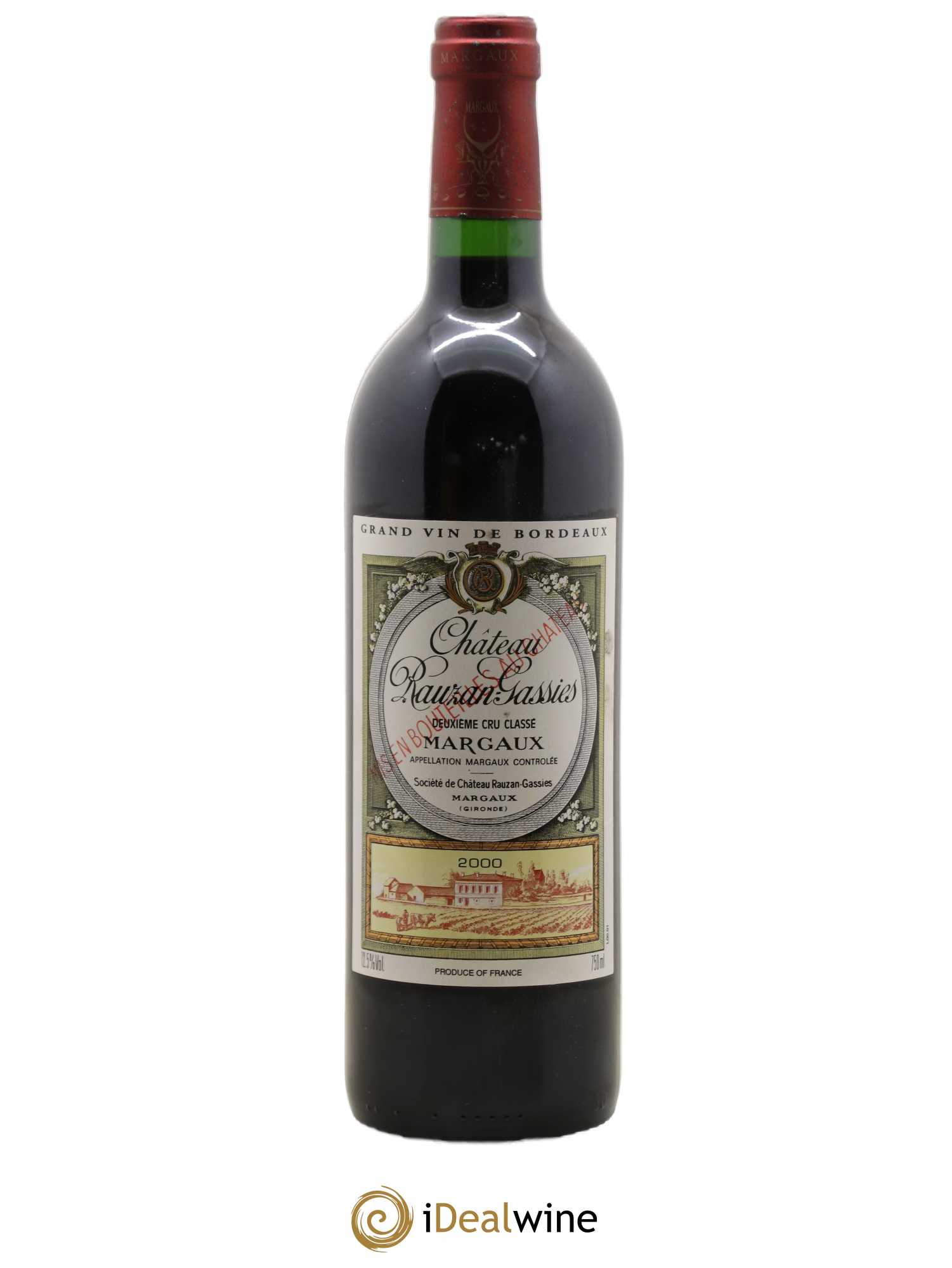 Château Rauzan-Gassies 2ème Grand Cru Classé 2000 - Lot de 1 bouteille - 0