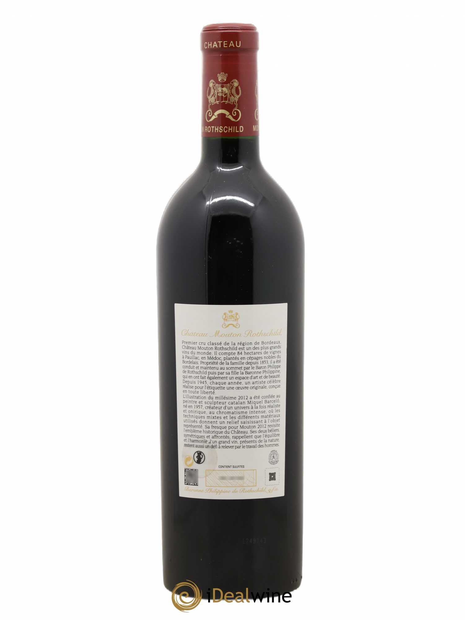 Château Mouton Rothschild 1er Grand Cru Classé 2012 - Lot de 1 bouteille - 1