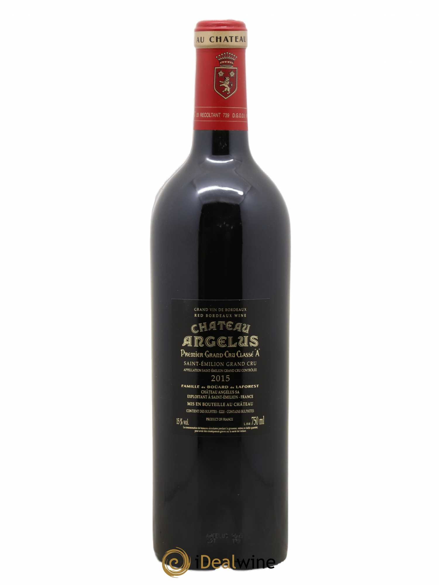 Château Angélus 1er Grand Cru Classé A 2015 - Lot de 1 bouteille - 1