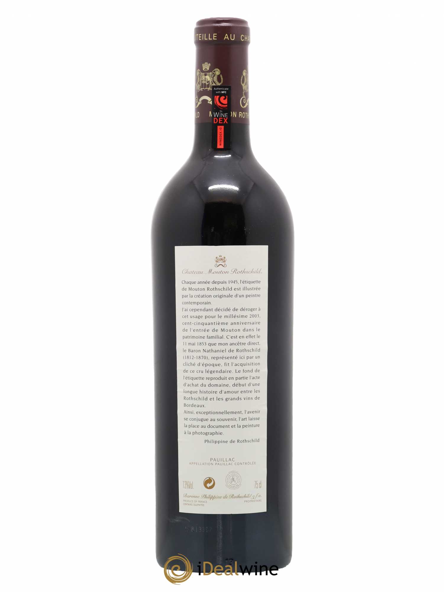 Château Mouton Rothschild 1er Grand Cru Classé 2003 - Lot de 1 bouteille - 1