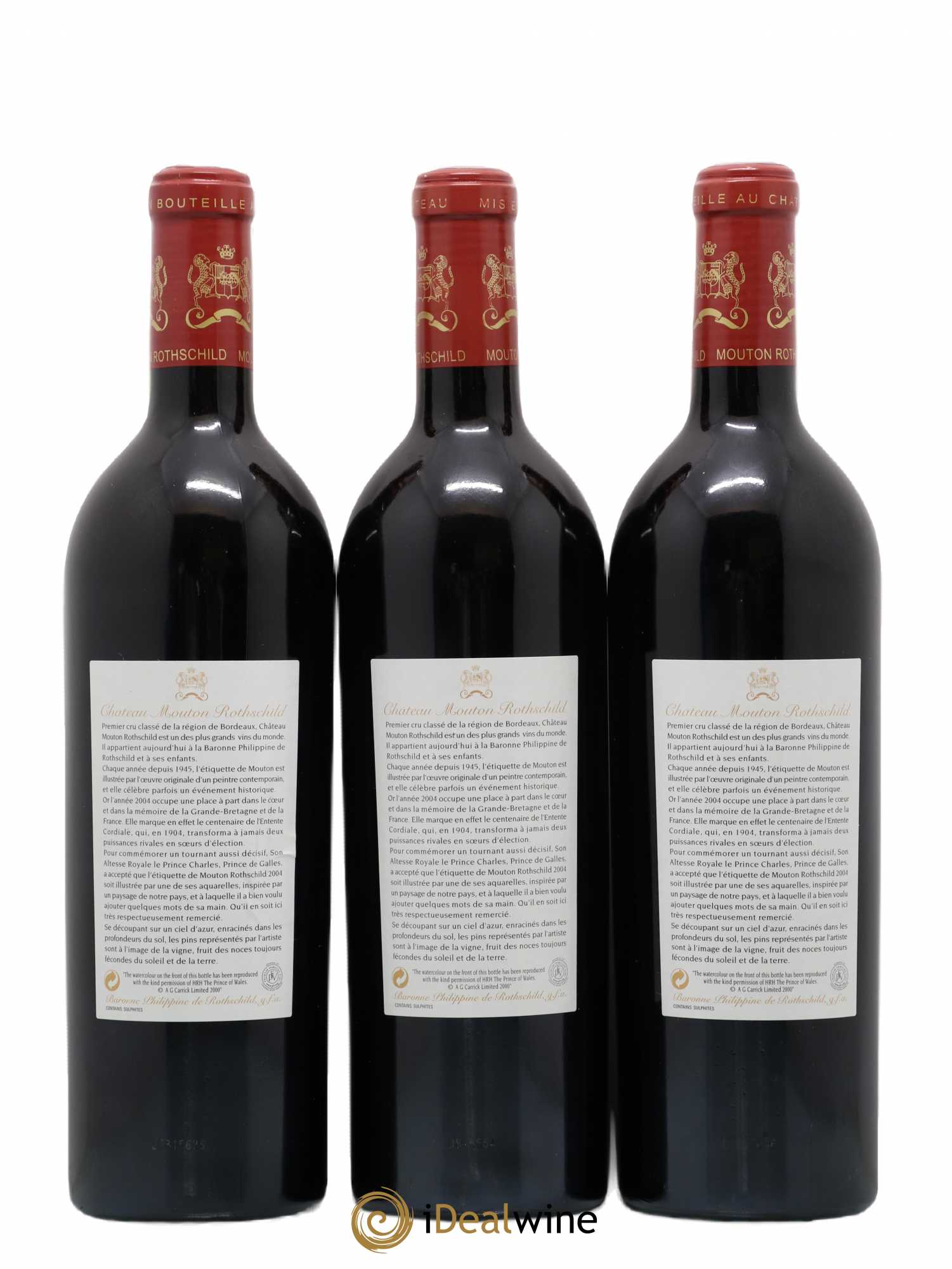 Château Mouton Rothschild 1er Grand Cru Classé 2004 - Lot de 3 bouteilles - 1