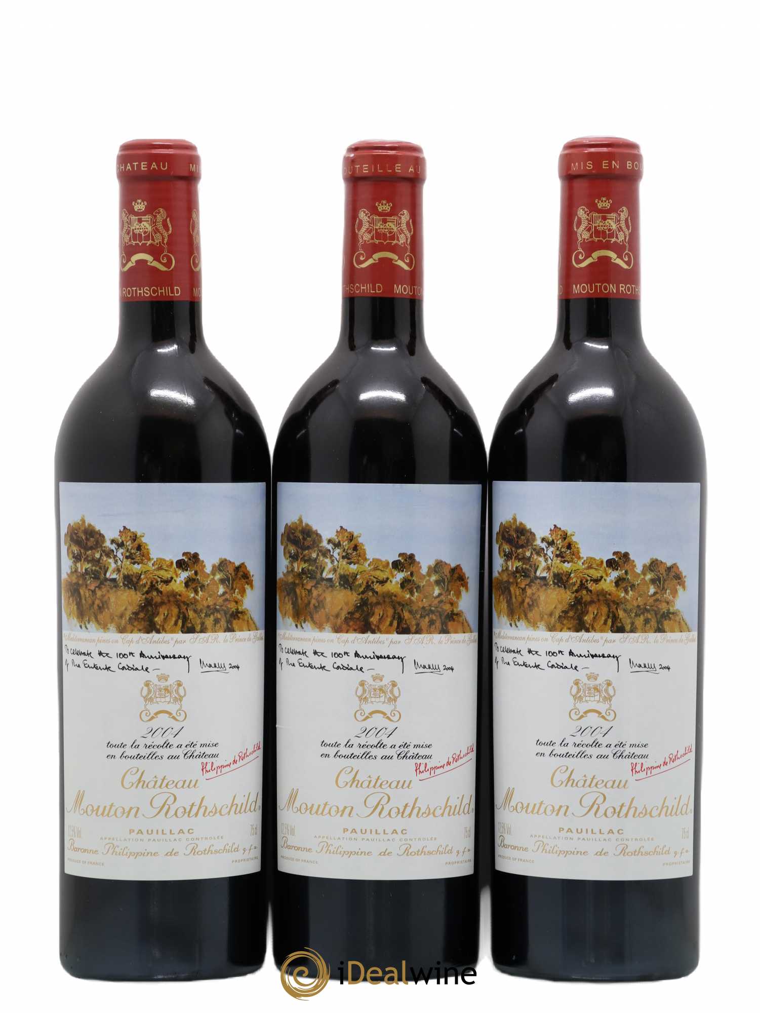 Château Mouton Rothschild 1er Grand Cru Classé 2004 - Lot de 3 bouteilles - 0
